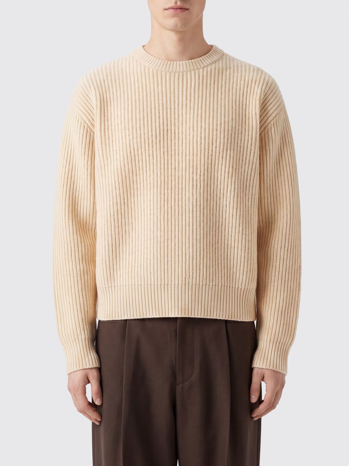 JIL SANDER Maglia girocollo in pura lana a maniche lunghe