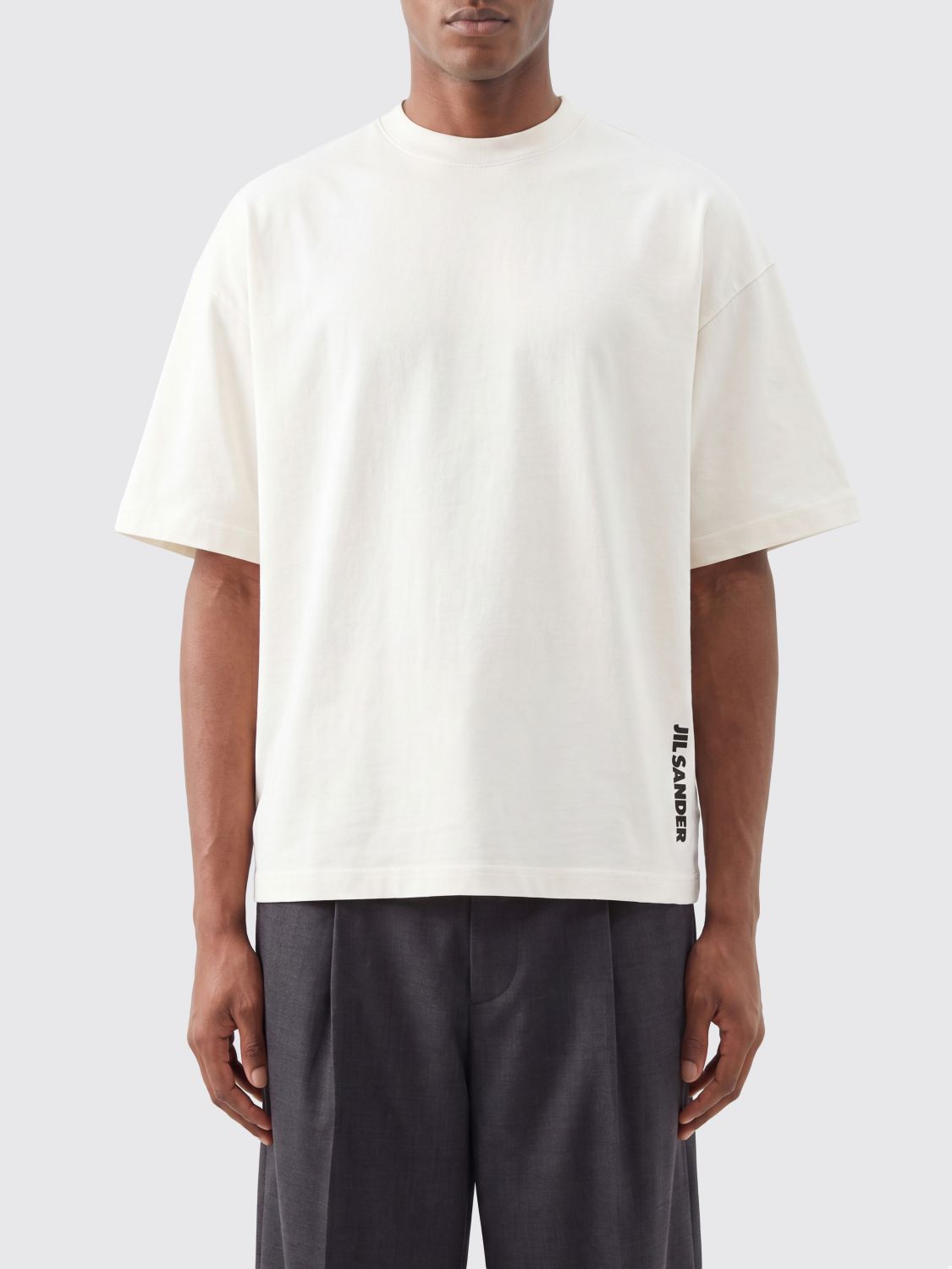 JIL SANDER Relaxed Fit Cotton T-Shirt with Contrasting Logo