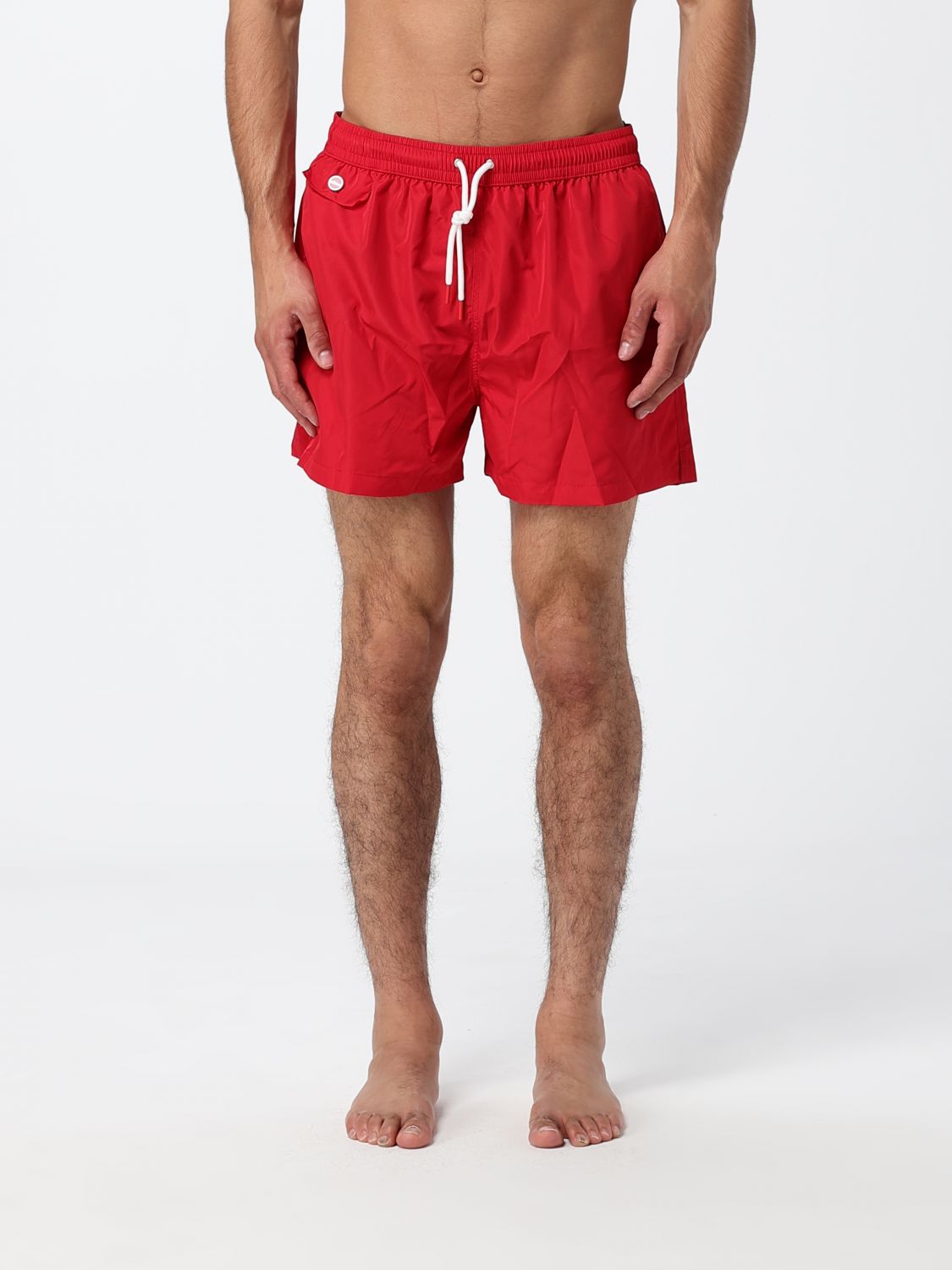 KITON Shorts da mare in poliestere con vita elasticizzata