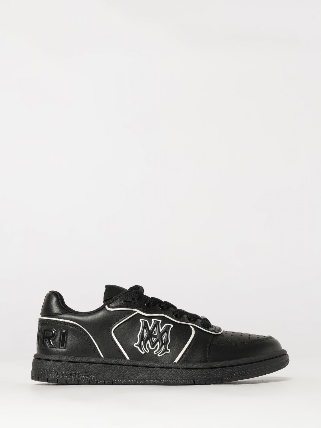 AMIRI Newport Low-Top Trainers in Smooth Leather with Perforated Toe and Contrast Logo
