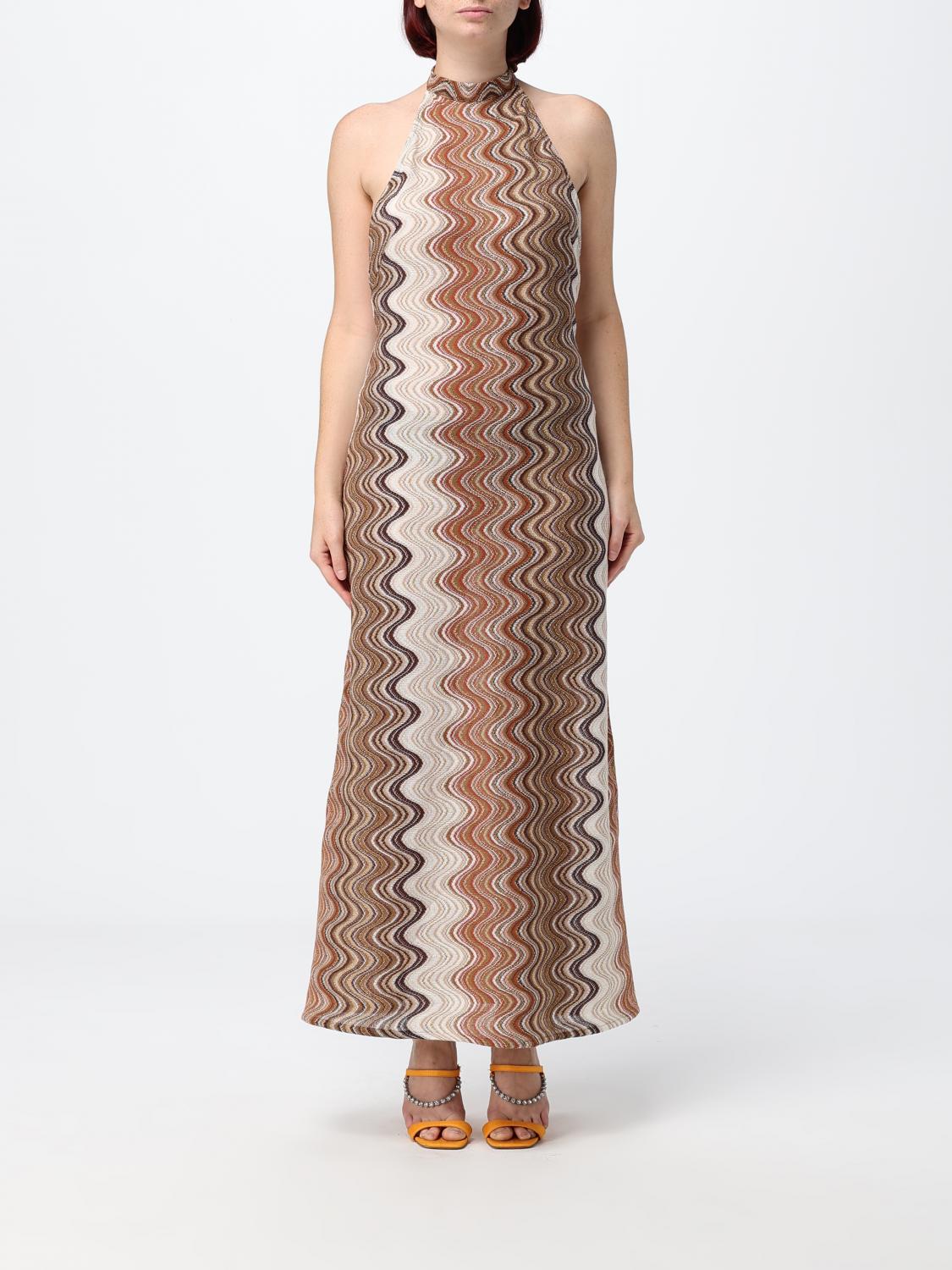 Mc2 Saint Barth Wave Print Halterneck Jersey Maxi Dress
