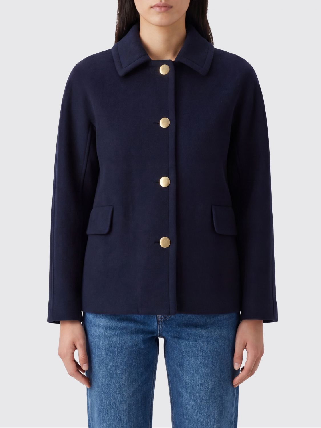 'S MAX MARA Coat Woman color Blue