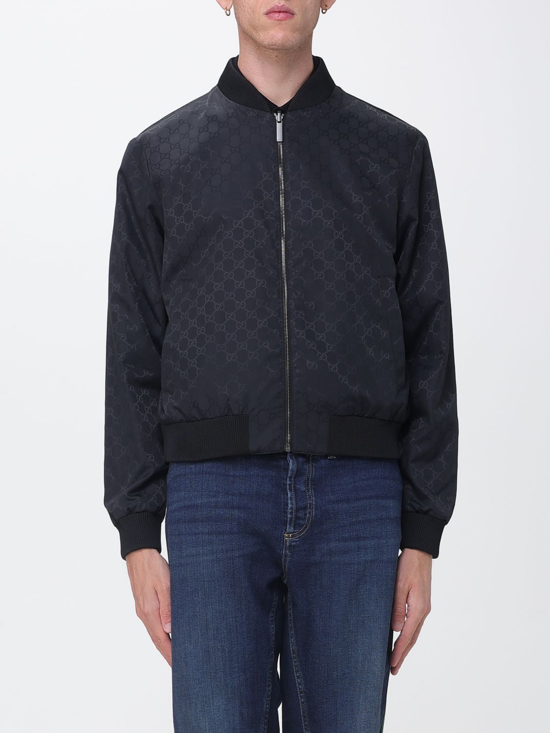 GUCCI Bomber reversibile in nylon con monogramma GG e collo bomber