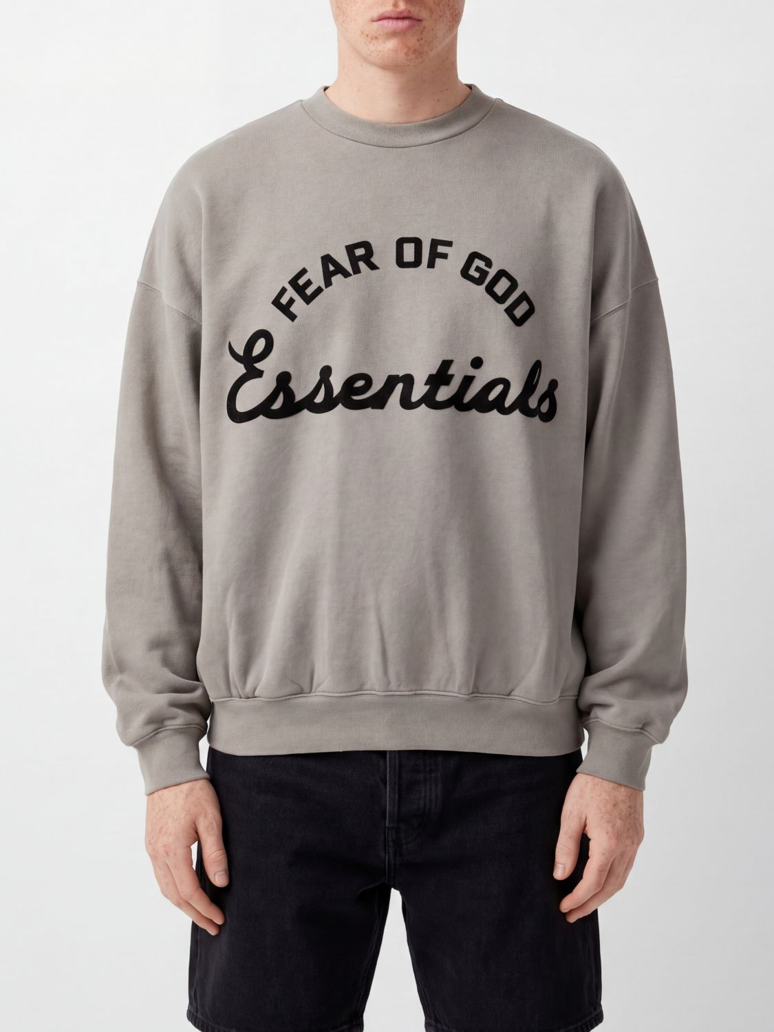 FEAR OF GOD Felpa girocollo in cotone con logo a contrasto