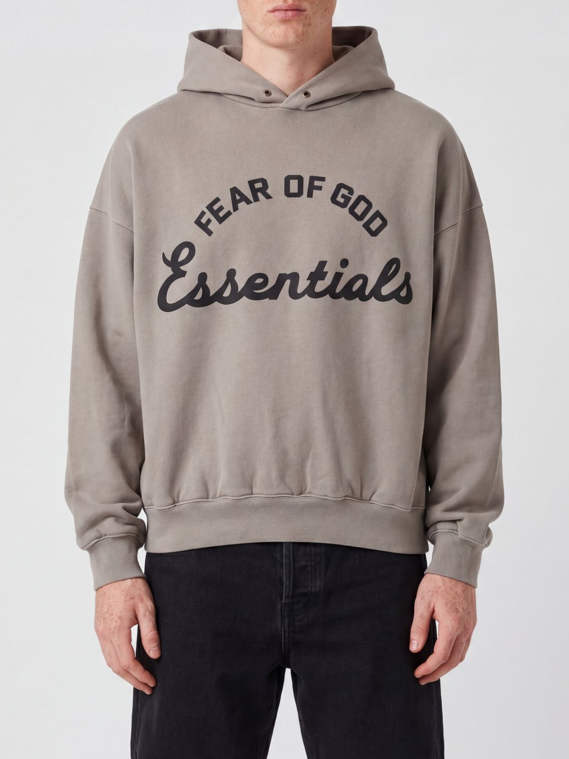 FEAR OF GOD Felpa con cappuccio in cotone con logo e spalle cadute