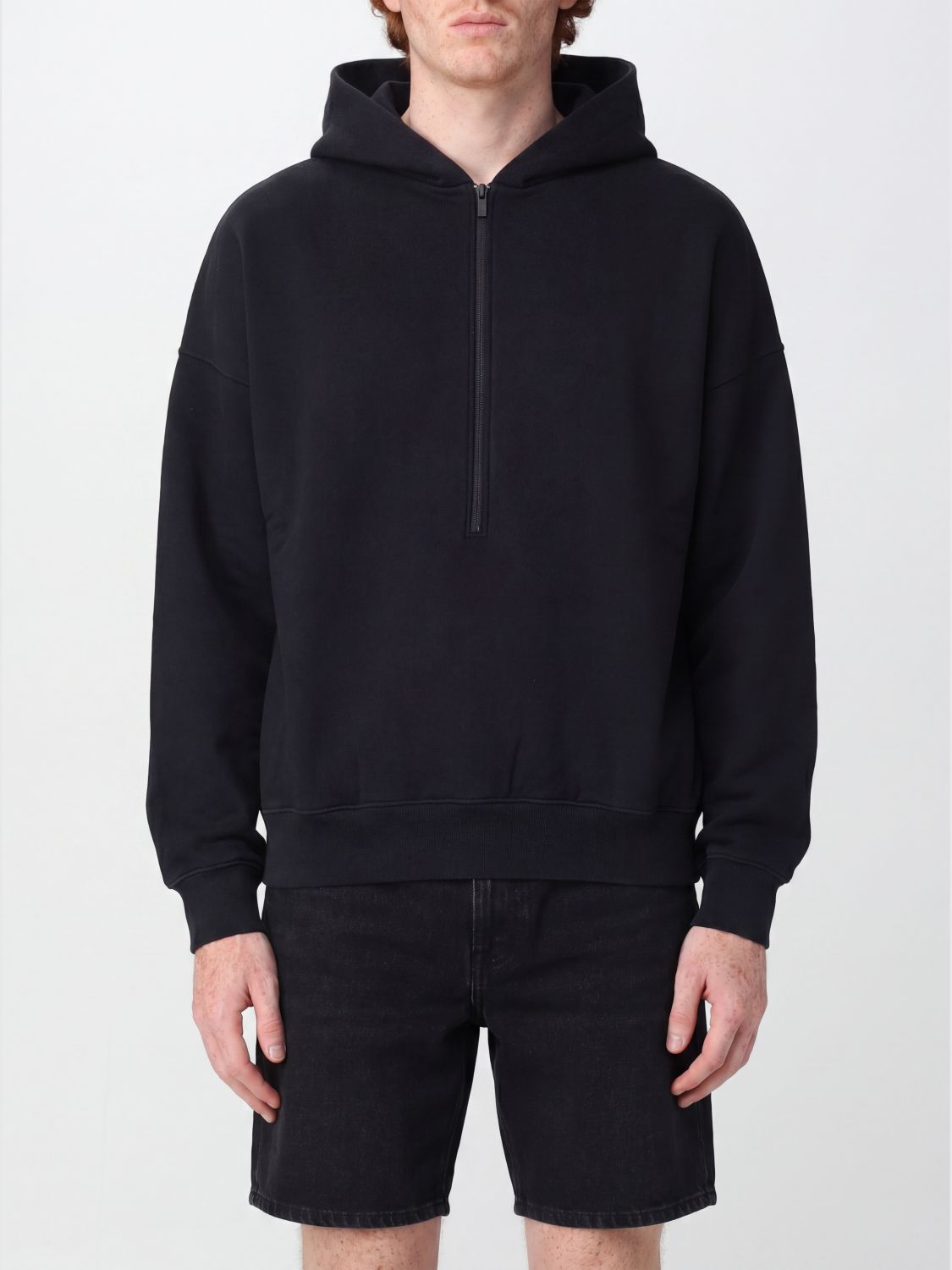 FEAR OF GOD Felpa con cappuccio e mezza zip in misto cotone