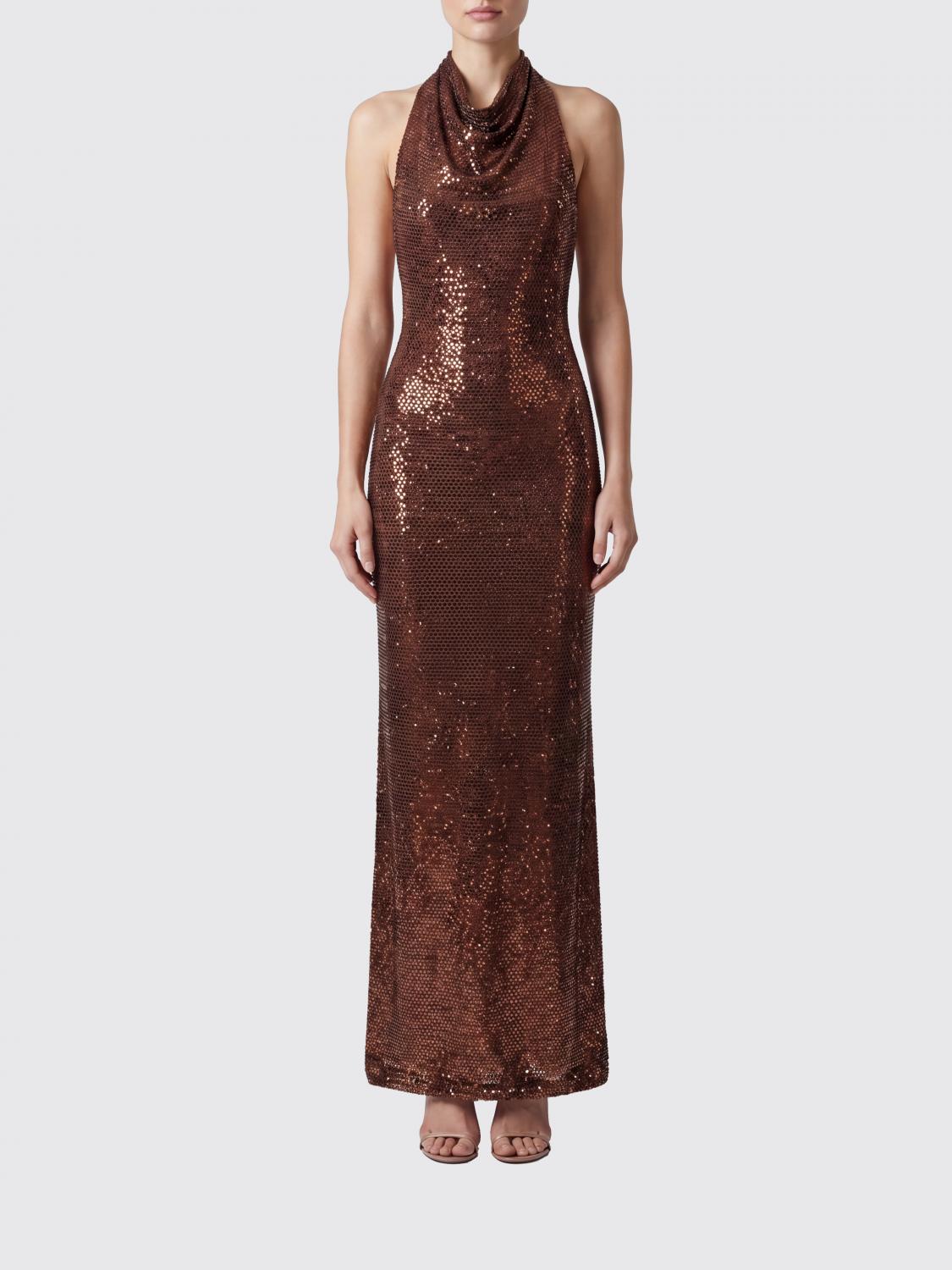 SELF-PORTRAIT Rhinestone-Embellished Halterneck Long Evening Gown