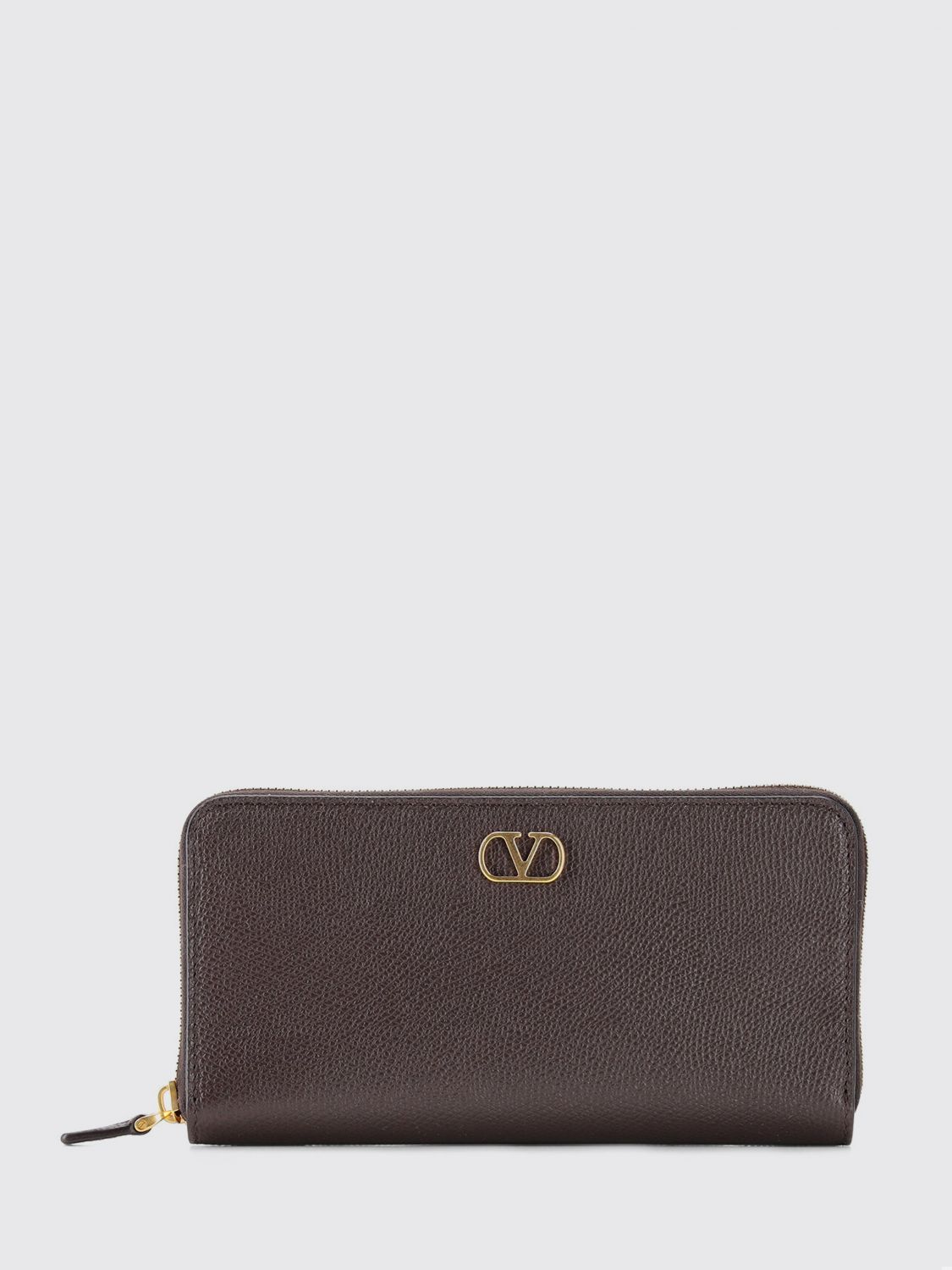 Valentino Garavani Vlogo Signature Continental Wallet In Calfskin Leather In Brown