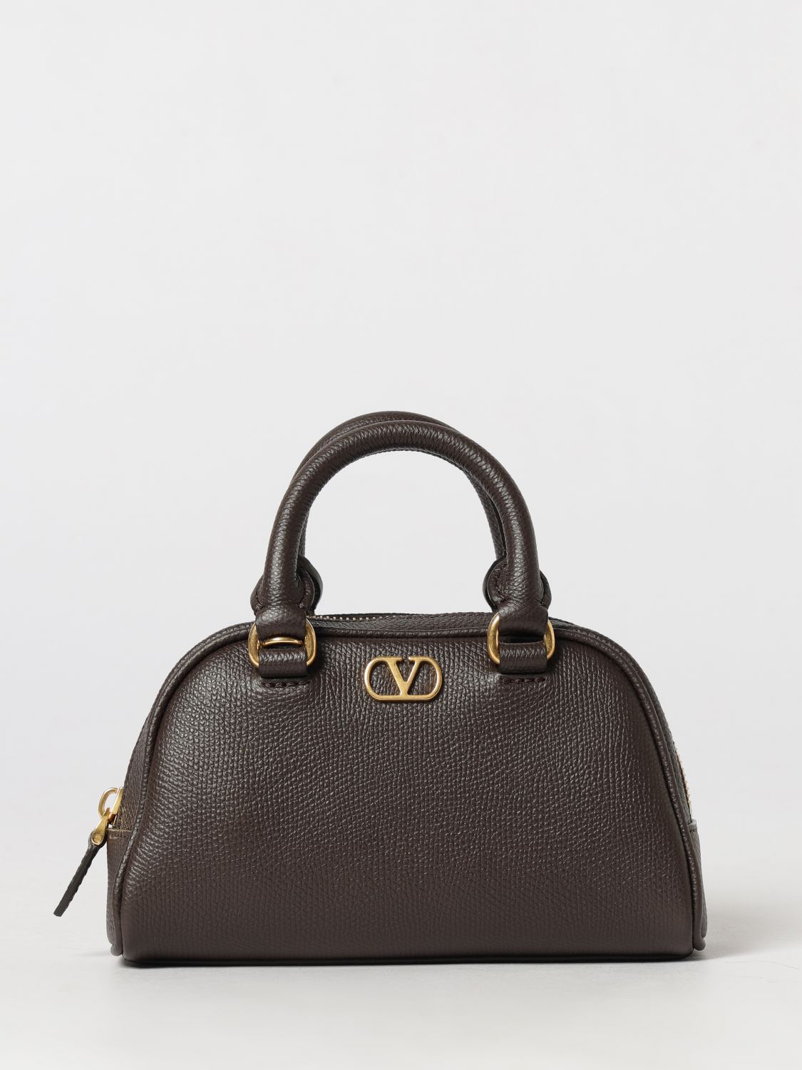 VALENTINO GARAVANI VLogo Signature Mini-Bowling-Tasche aus genarbtem Leder