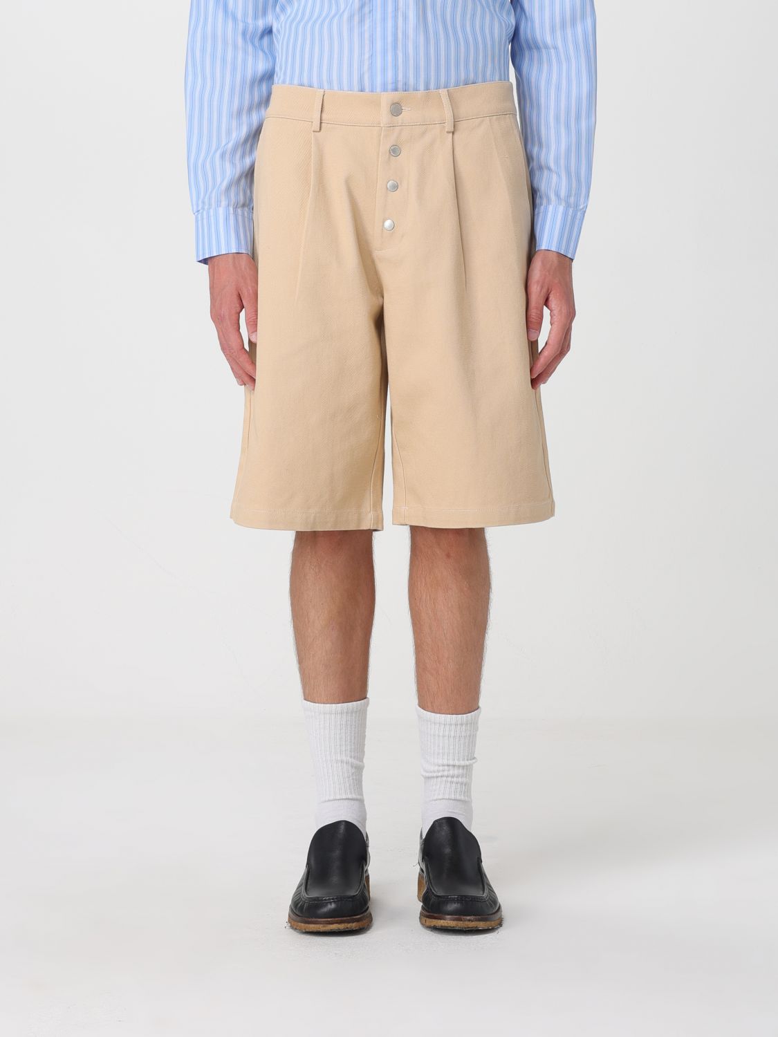 CARRER Wide-Leg Cotton Chino Shorts with Slash Pockets