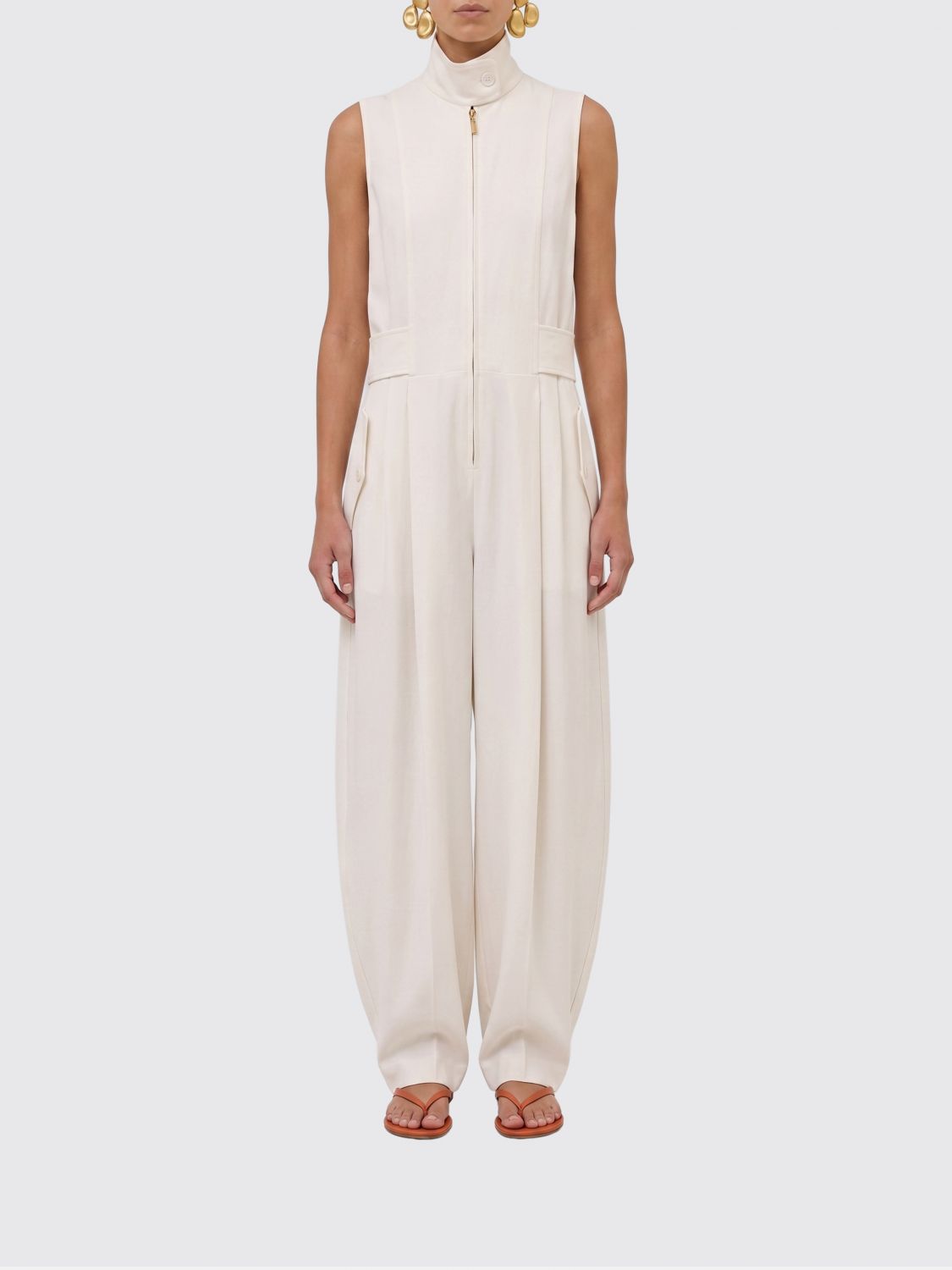 ZIMMERMANN Luna Sleeveless High-Neck Viscose Jumpsuit