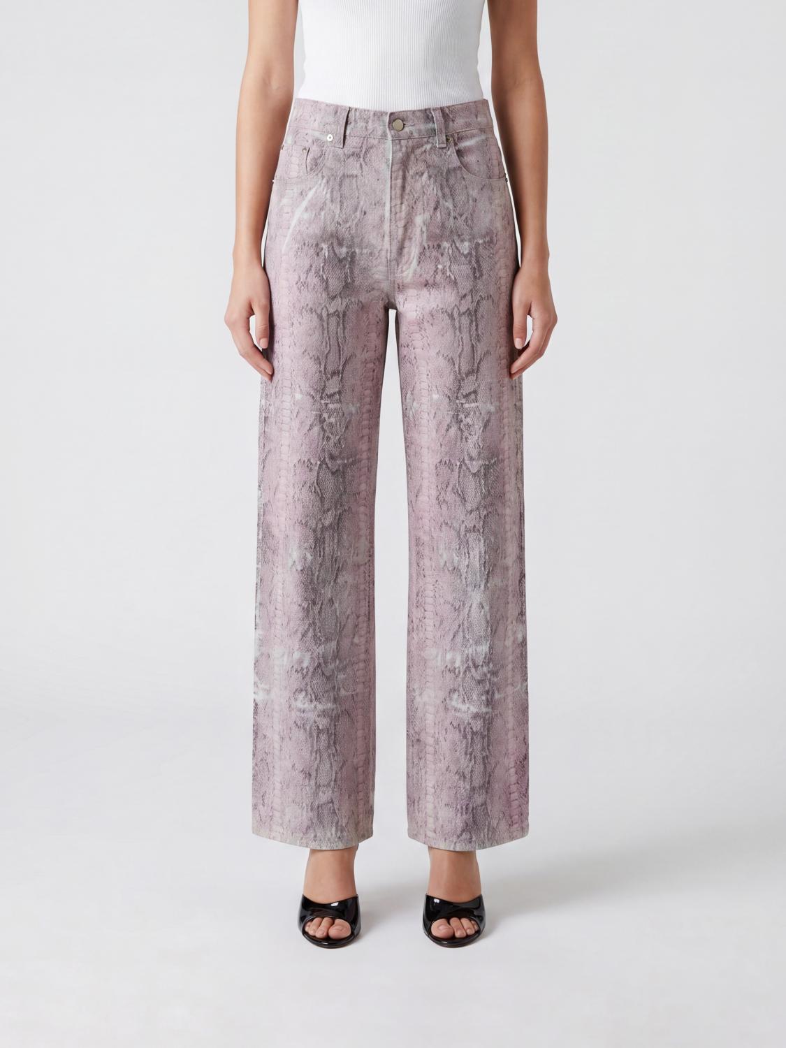 HAIKURE Jeans Winona a gamba larga con stampa pitone a vita media