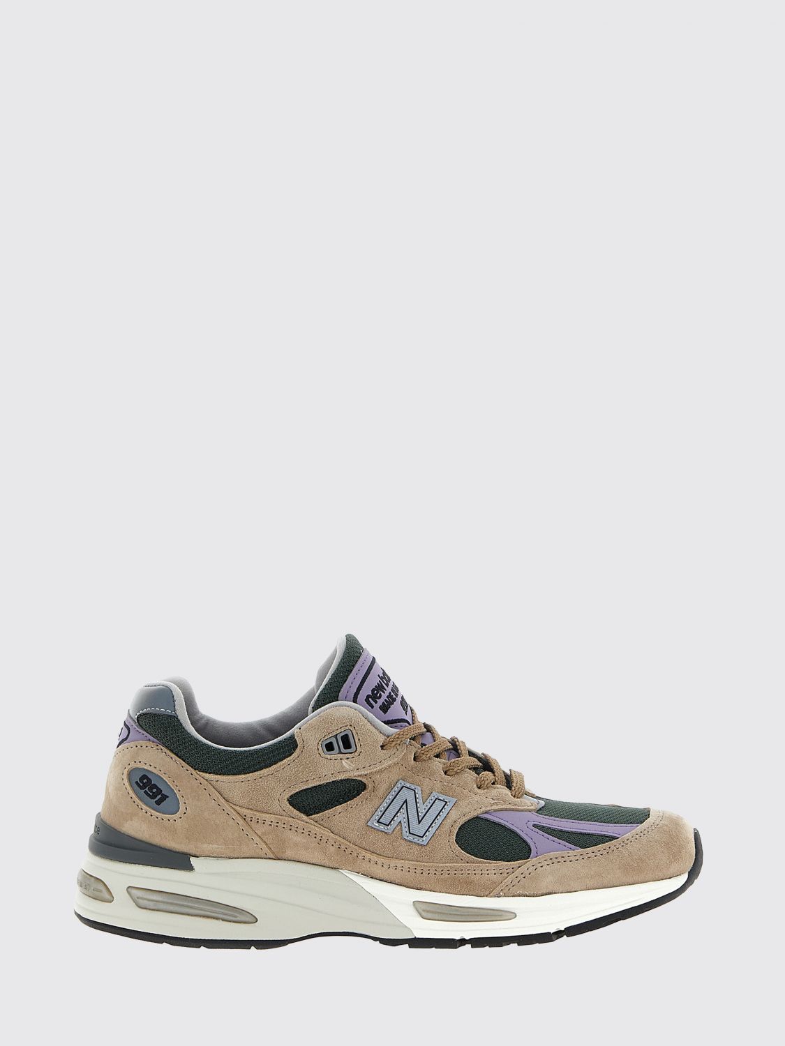 NEW BALANCE Multicolour Made in UK 991v2 Suede and Mesh Trainers