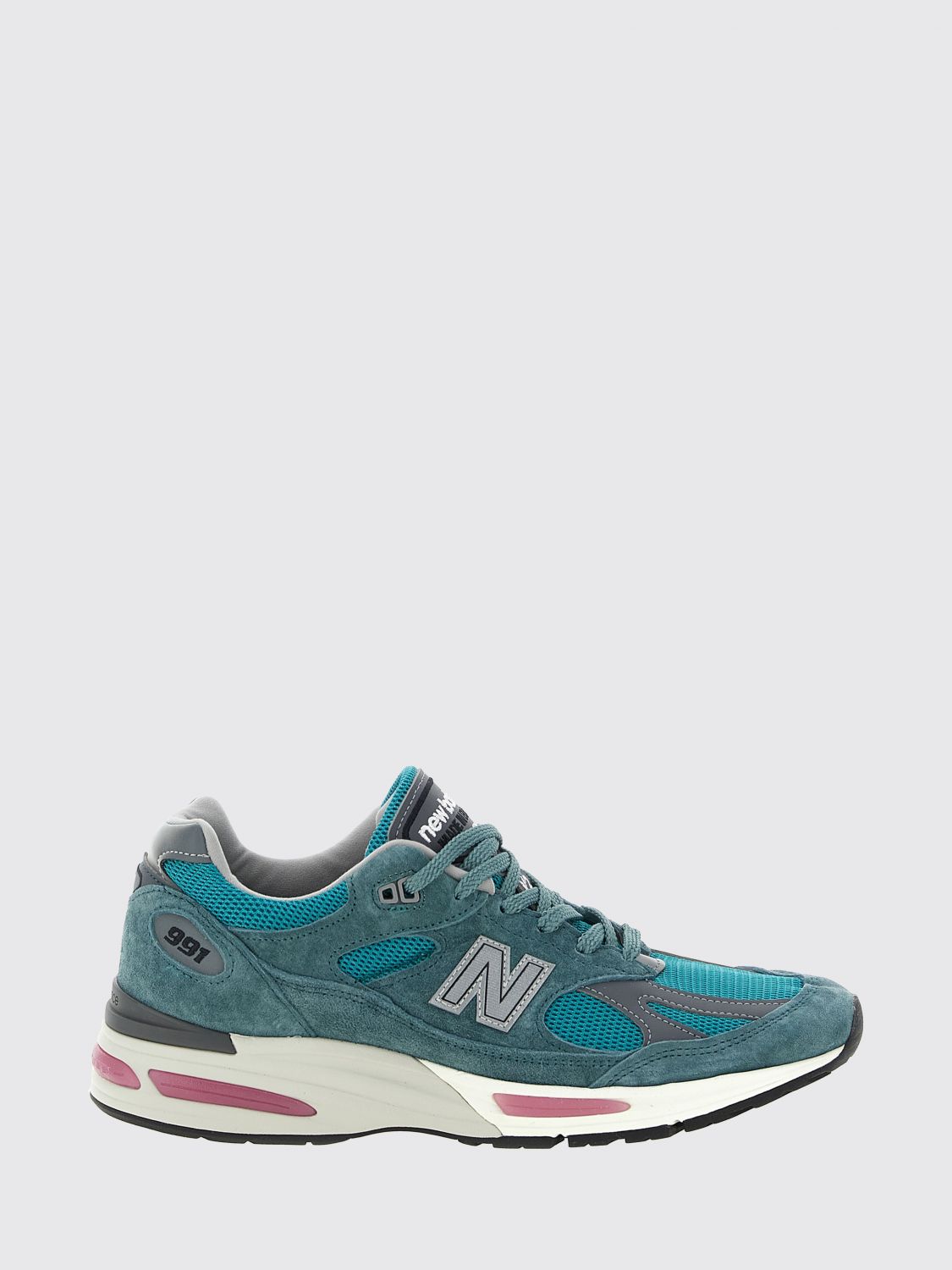 NEW BALANCE Sneakers Made in UK 991v2 in pelle e mesh con suola ABZORB