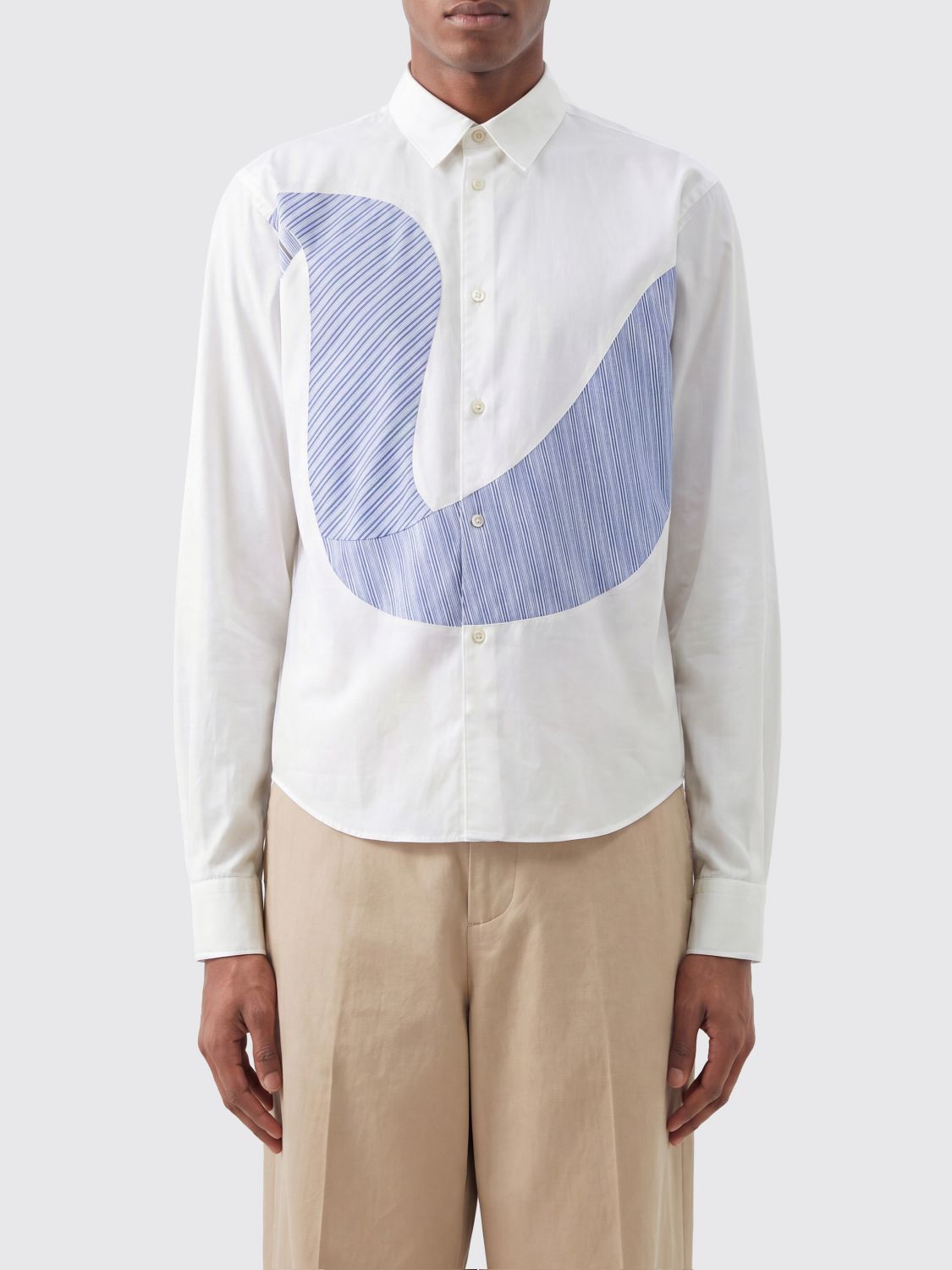 COMME DES GARÇONS SHIRT Striped Long-Sleeved Cotton Shirt