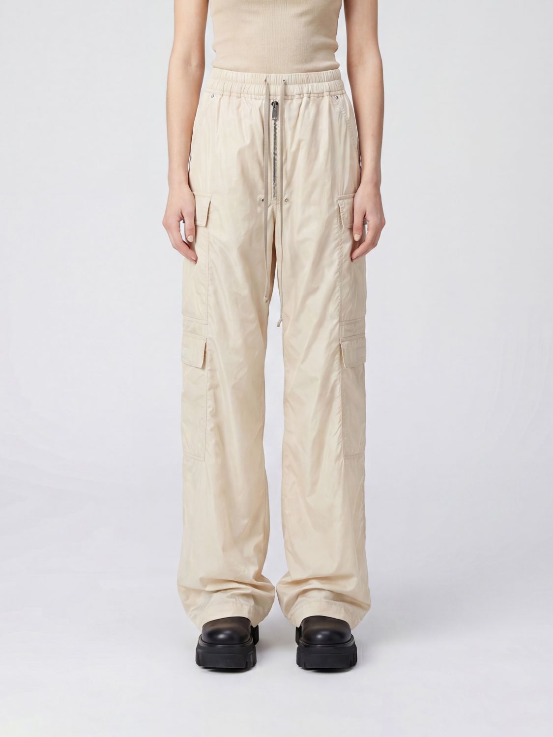 Rick Owens DRKSHDW Pantaloni cargo Drawstring in nylon a gamba dritta