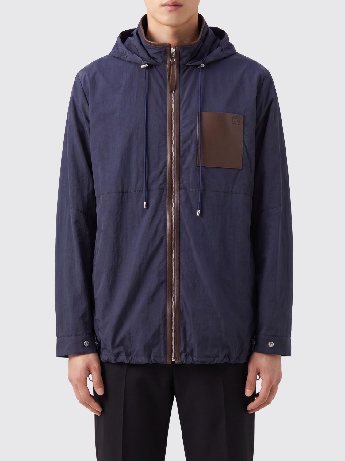 LOEWE Technical Fabric Hooded Windbreaker Jacket