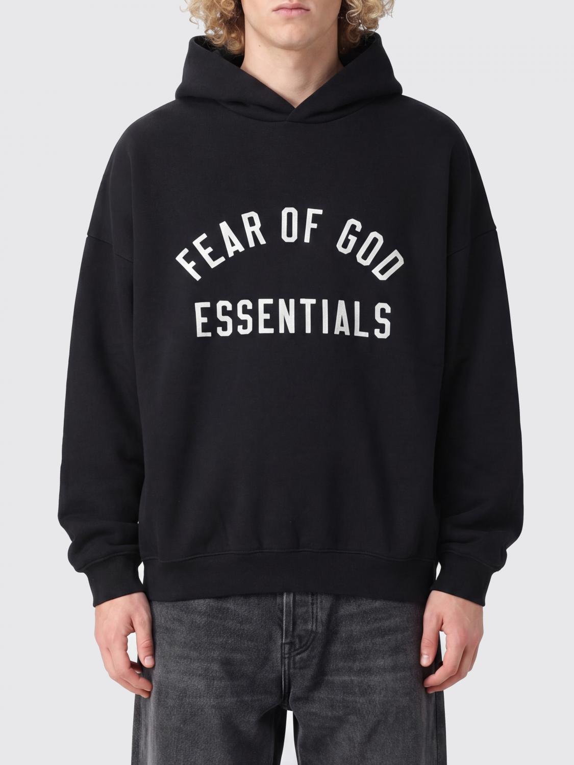 FEAR OF GOD Felpa con cappuccio in misto cotone con logo a contrasto