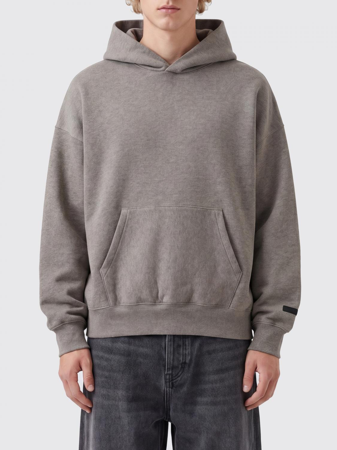 FEAR OF GOD Felpa con cappuccio in misto cotone con stampa slogan e tasca a marsupio