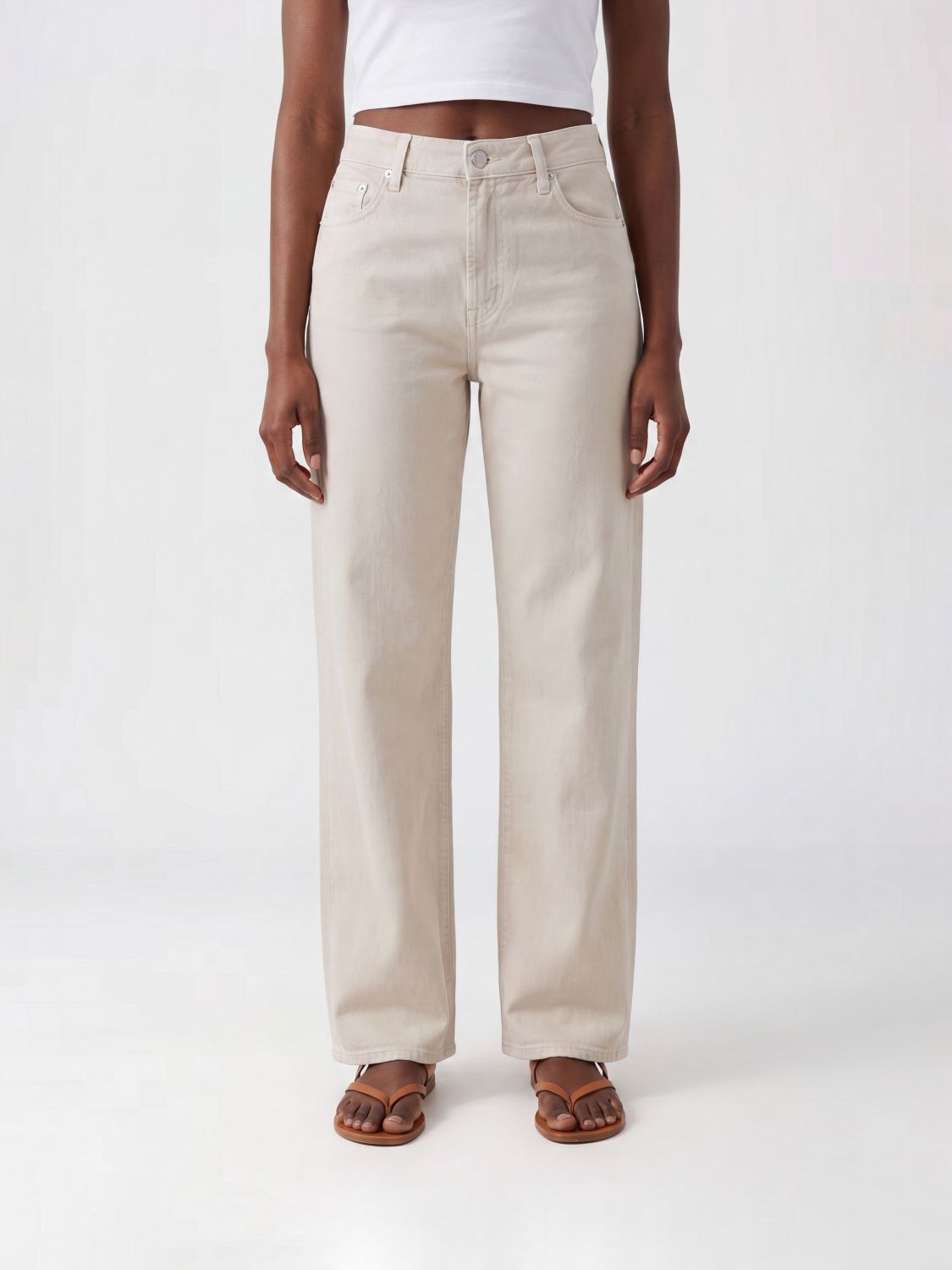 RAG & BONE Jeans Sofi a gamba larga in denim a vita media