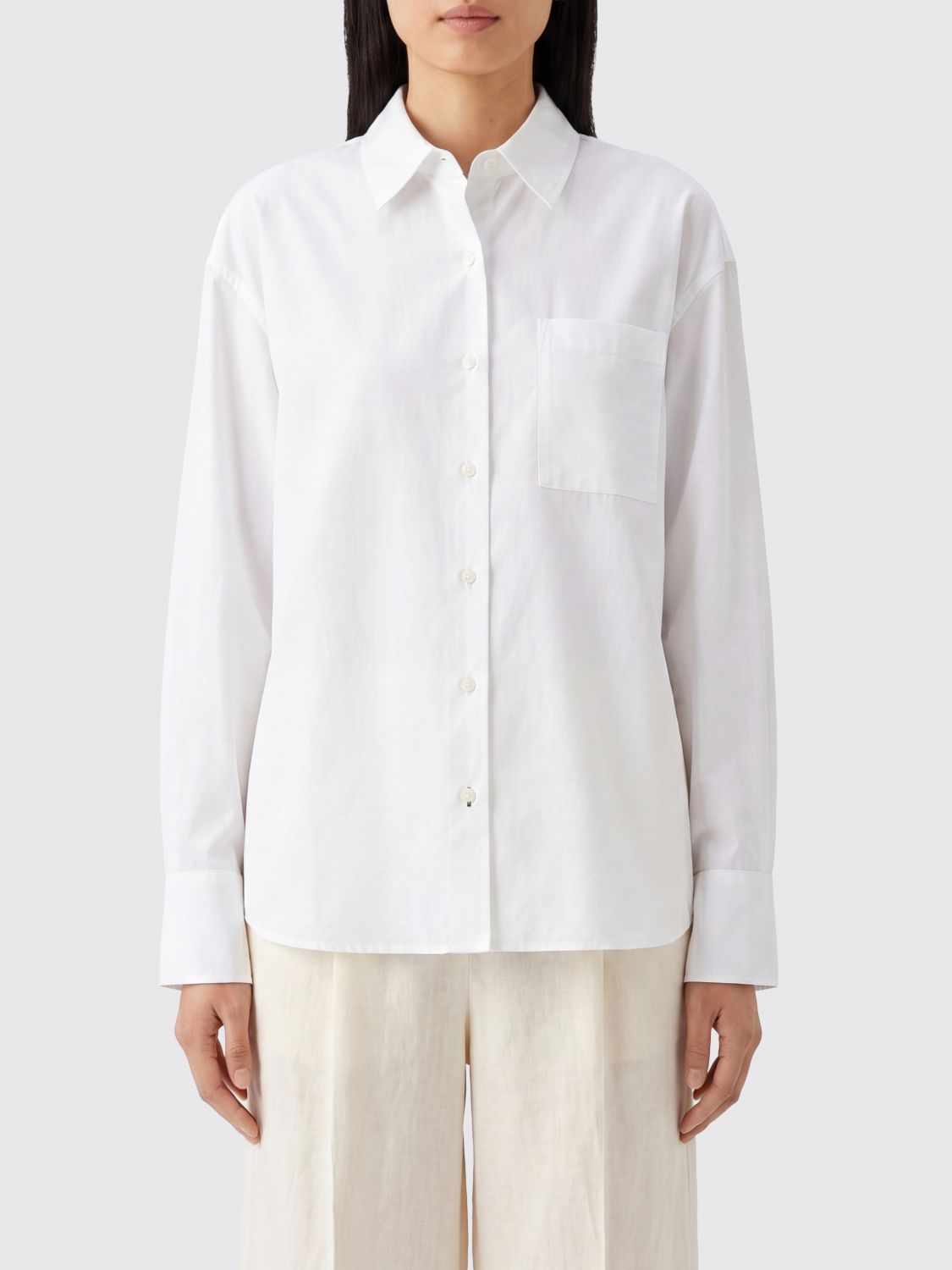 RAG & BONE Camicia relaxed fit in popeline di cotone con spalle cadute e tasca