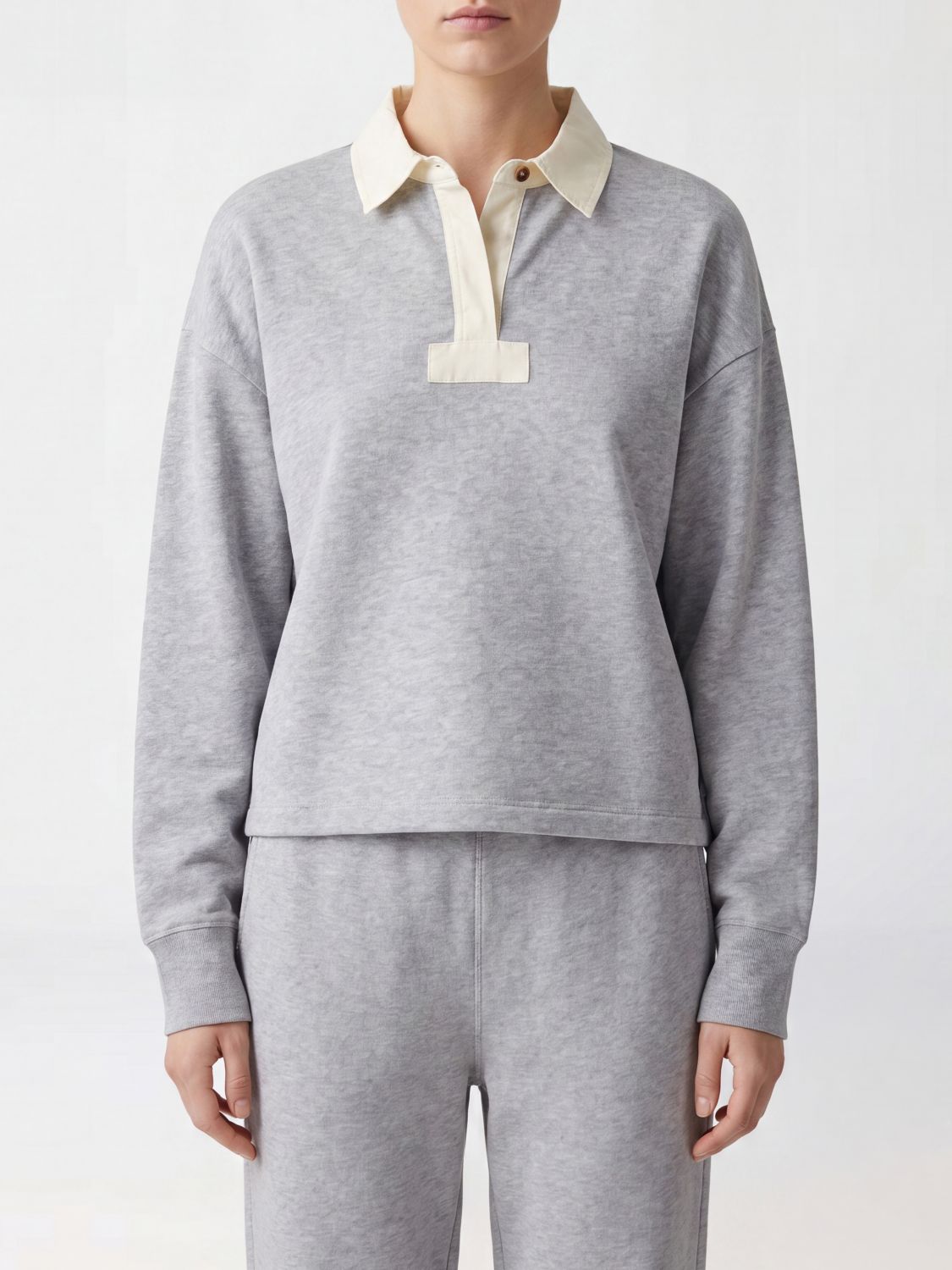 RAG & BONE Polo a maniche lunghe in misto cotone con spalle cadute