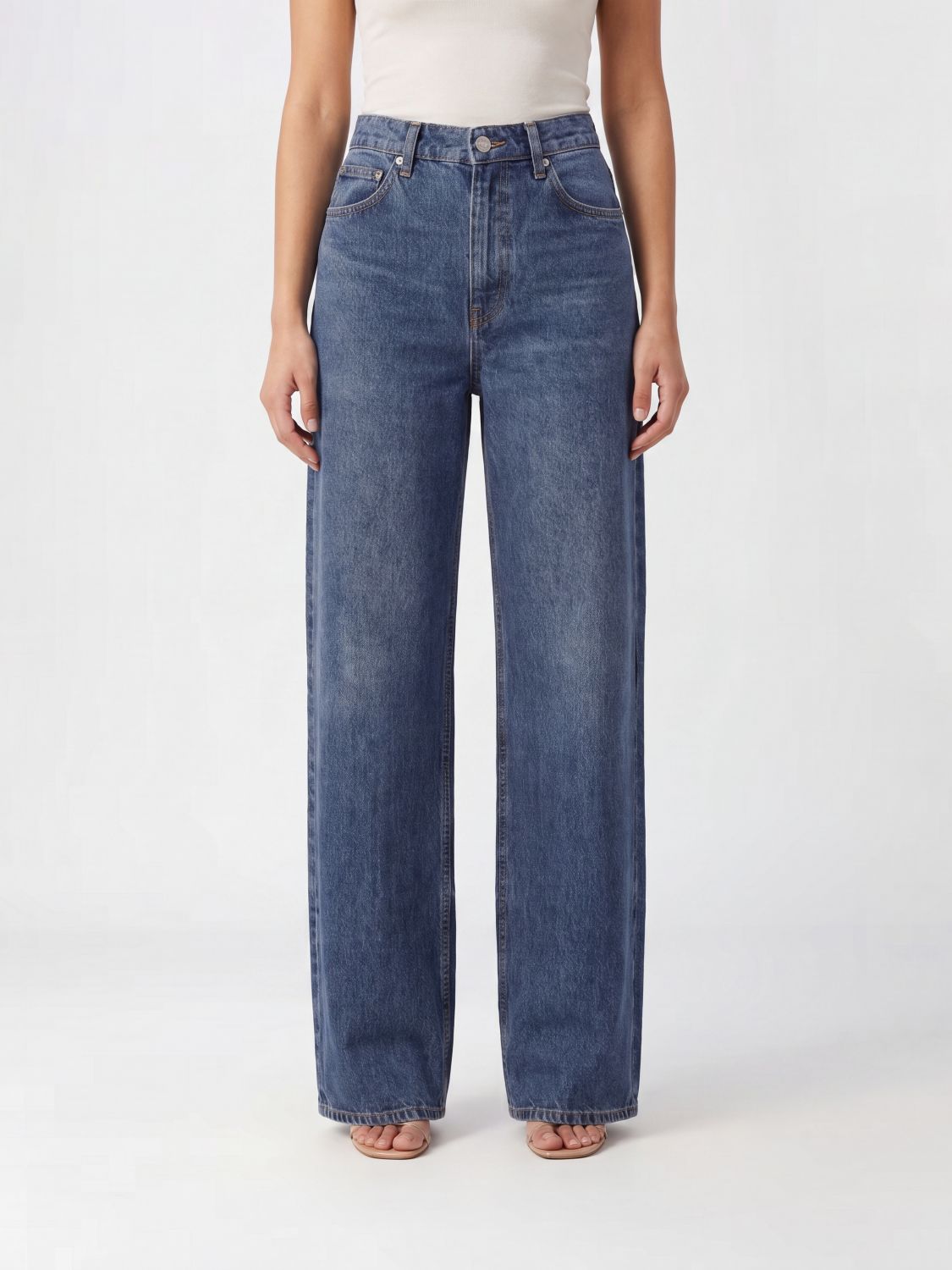 RAG & BONE Jeans Andi flared a vita alta in denim di cotone a cinque tasche