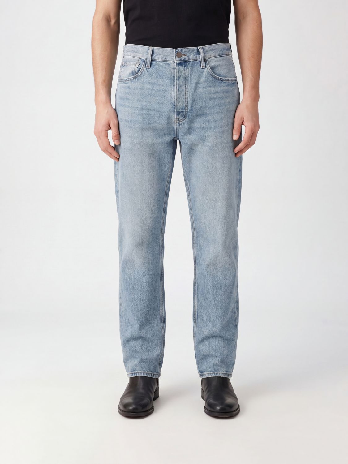 FEAR OF GOD Jeans straight in denim di cotone a vita media