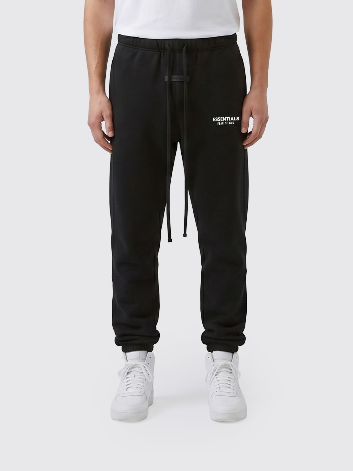 FEAR OF GOD Pantaloni jogging in misto cotone a gamba dritta con coulisse e logo