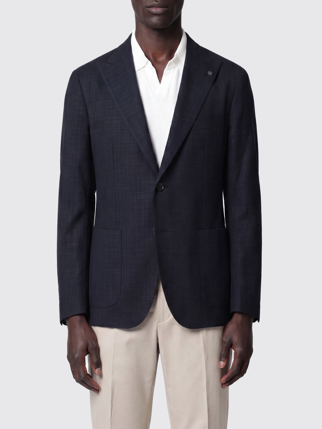 TAGLIATORE Slim Fit Single-Breasted Blazer in Virgin Wool with Peak Lapels　TAGLIATORE スリムフィット シングルブレスト ブレザー バージン ウール ピークドラペル TAGLIATORE
