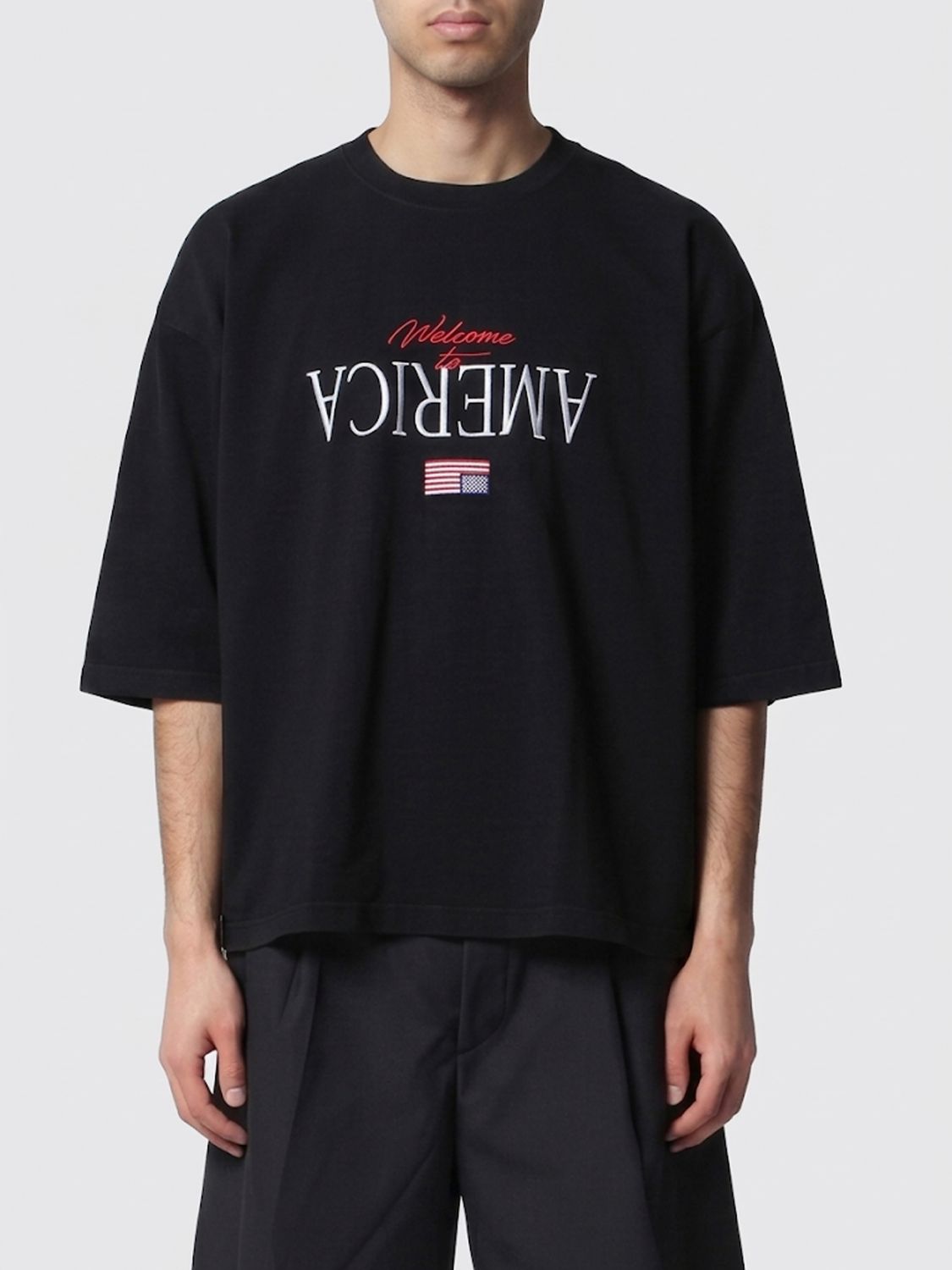 WILLY CHAVARRIA T-shirt relaxed fit in cotone con stampa logo a contrasto