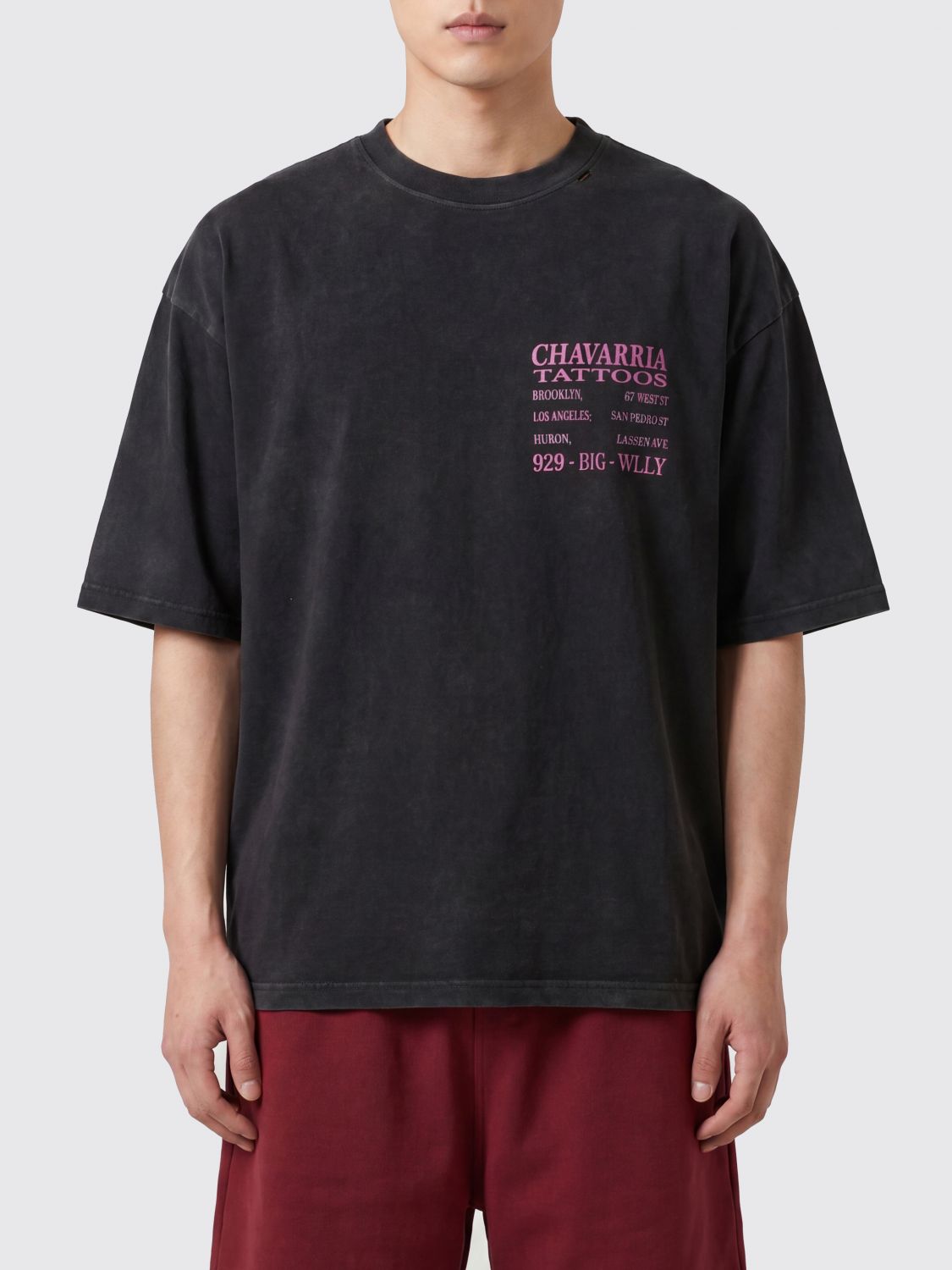 WILLY CHAVARRIA T-shirt in cotone con stampa grafica e spalle scese