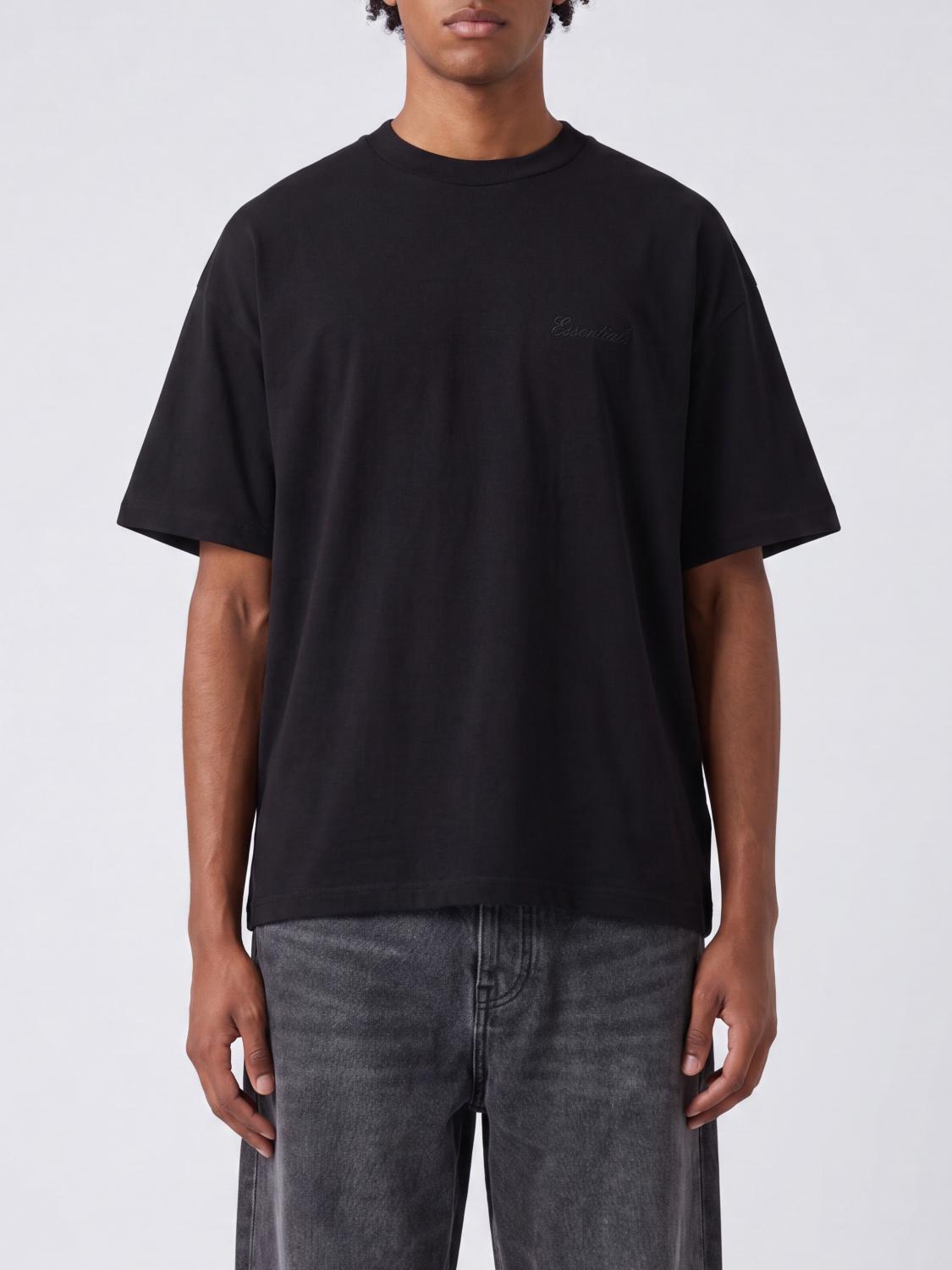 FEAR OF GOD T-shirt girocollo in cotone con logo ricamato e spalle cadute