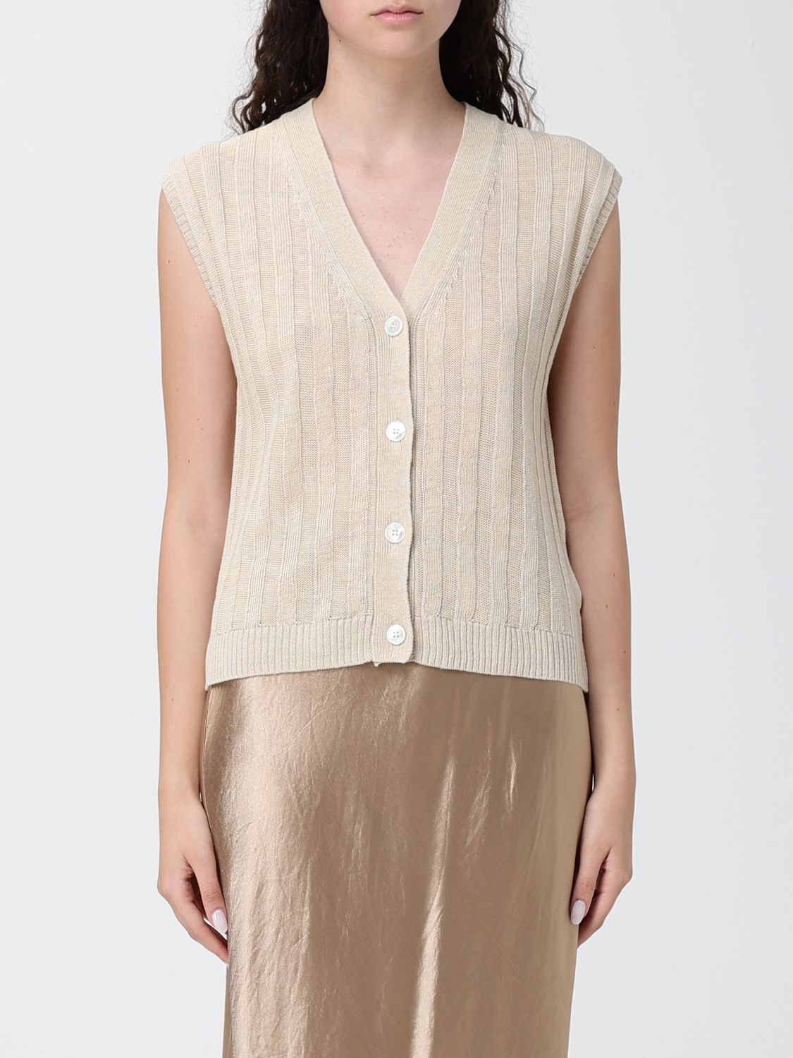MM MAX MARA Waistcoat Woman color White　MM MAX MARA チョッキ ウーマン カラー ホワイト MM