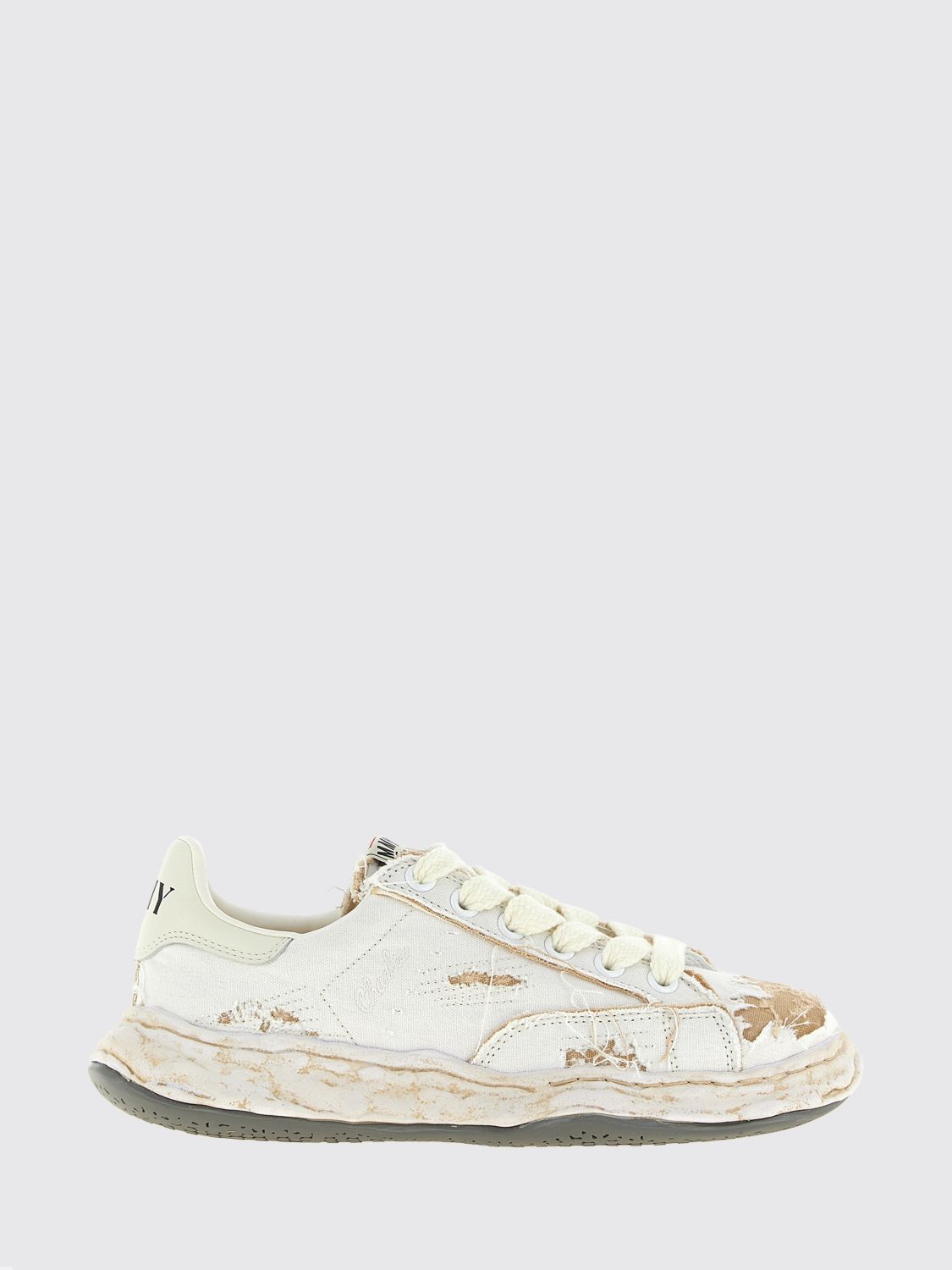 MAISON MIHARA YASUHIRO Charles Distressed Cotton Canvas Sneakers