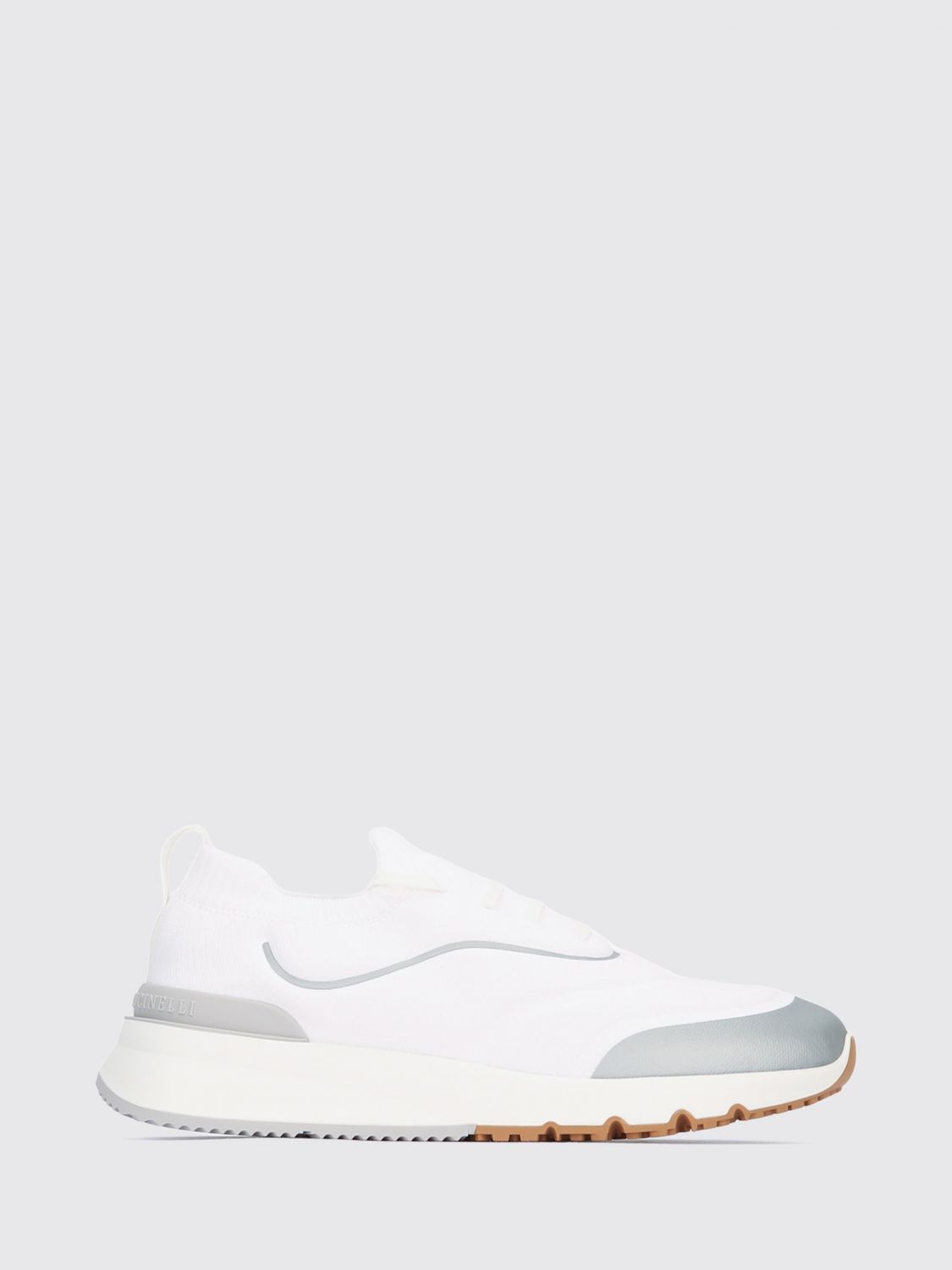 BRUNELLO CUCINELLI Strick-Low-Top-Sneaker aus Baumwollmischung mit elastischem Knöchel