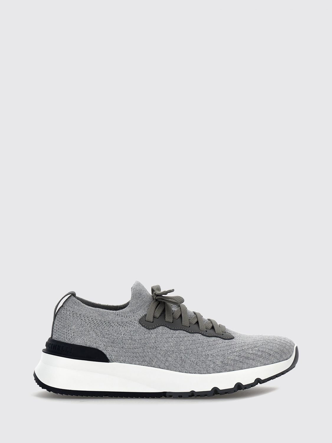 BRUNELLO CUCINELLI Strick-Low-Top-Sneaker aus Baumwollmischung mit elastischem Knöchel