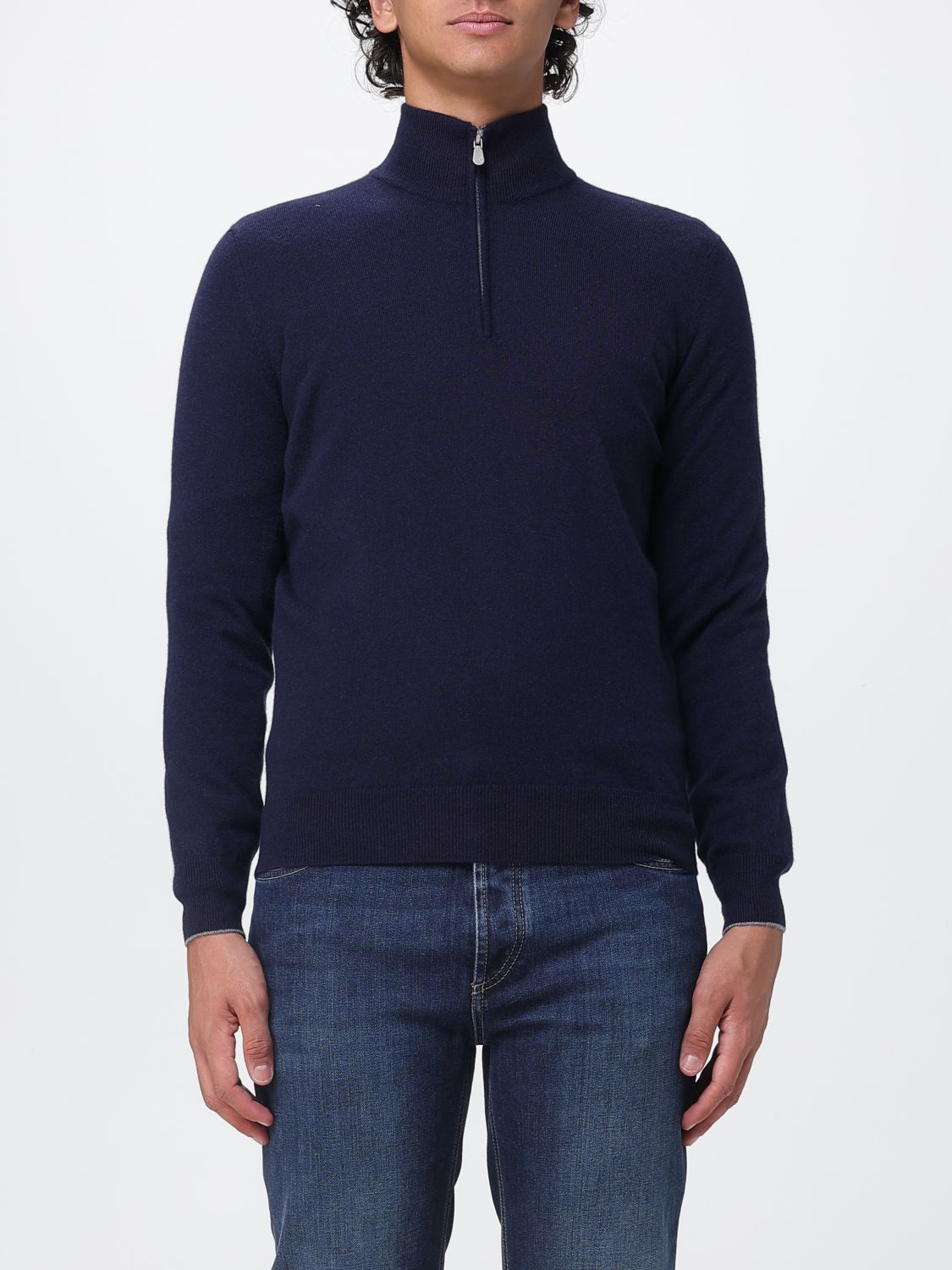 BRUNELLO CUCINELLI Slim-Fit Kaschmir-Rollkragenpullover mit halbem Reißverschluss
