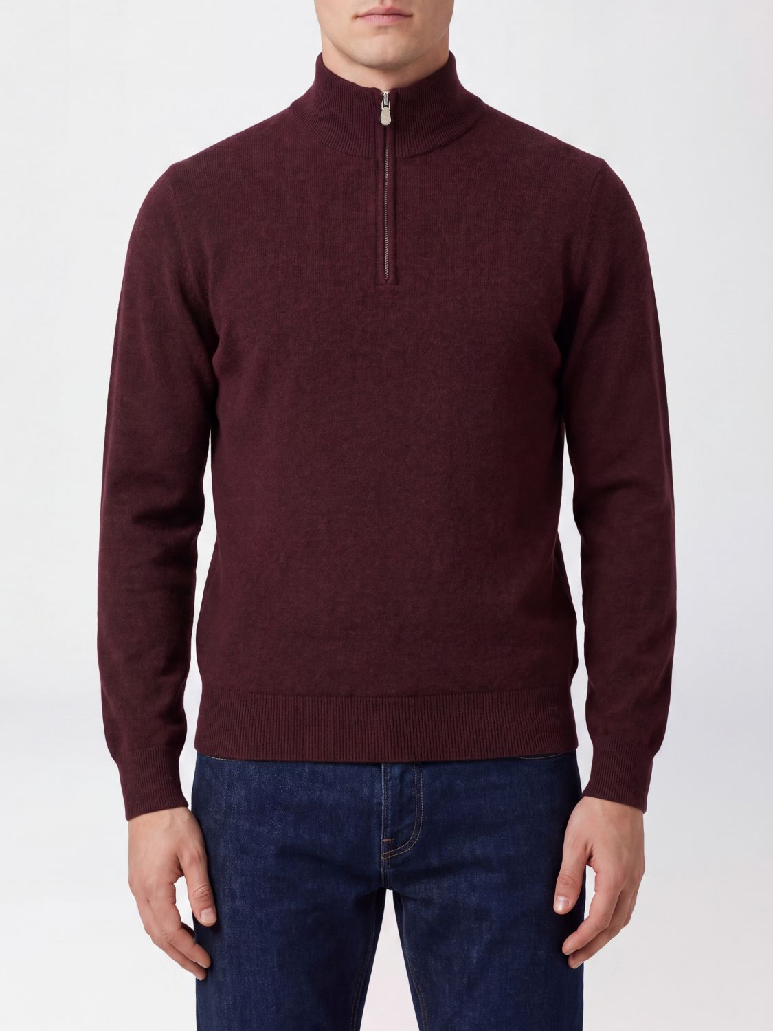 BRUNELLO CUCINELLI Dolcevita slim fit in cashmere con mezza zip