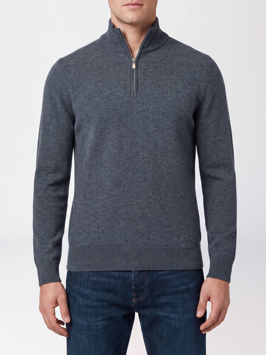 BRUNELLO CUCINELLI Slim Fit Half-Zip Cashmere Turtleneck Jumper