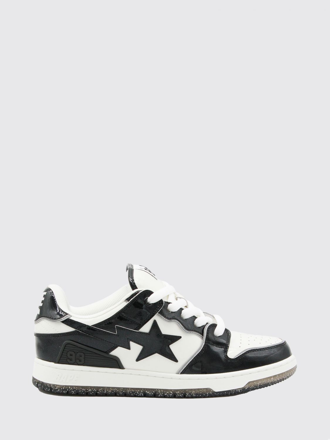 BAPE SK8 STA Bicolour Calfskin Trainers with Star Print