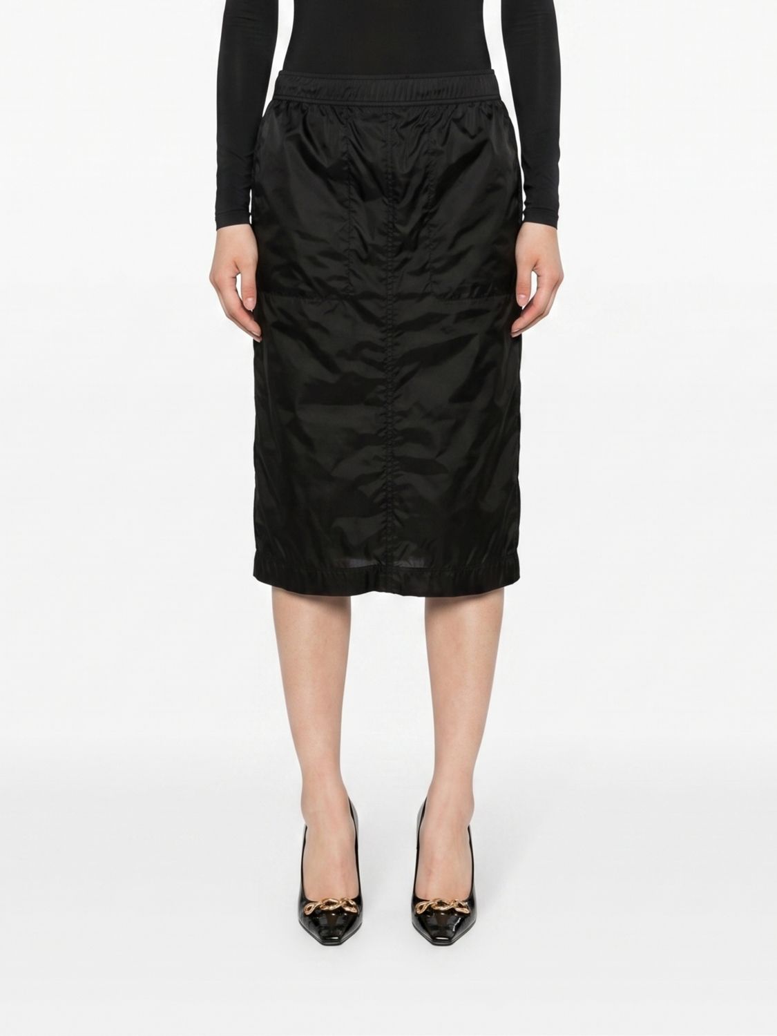 Saint Laurent SAINT LAURENT Midi Pencil Skirt in Nylon with Mid-Rise Waist　SAINT LAURENT ミディ ペンシル スカート ナイロン ミッドライズ ウエスト