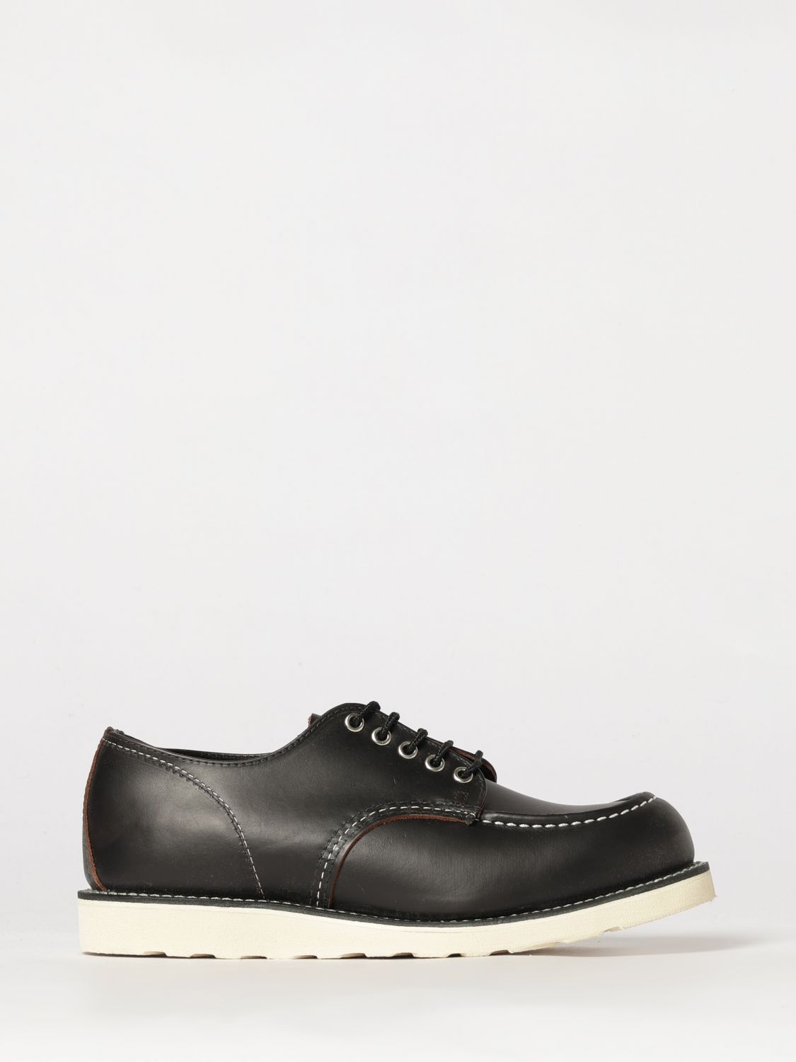 RED WING Moc Toe Calfskin Leather Derby Shoes with Rubber Sole