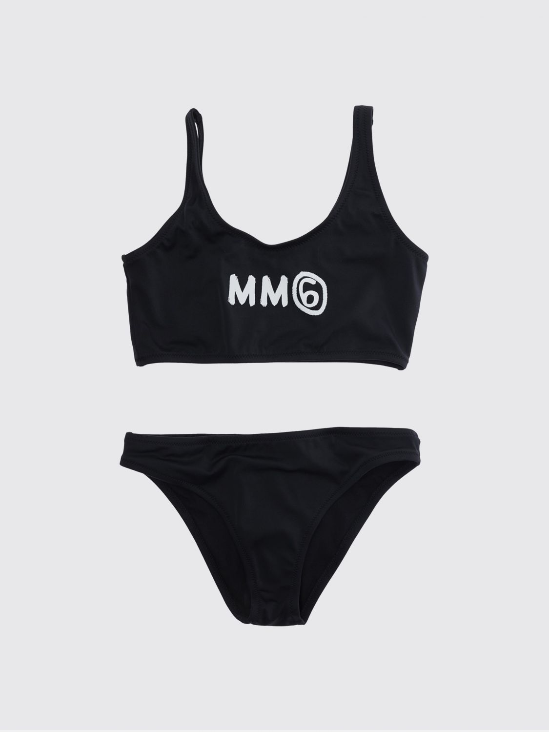 MM6 MAISON MARGIELA Girl's Bikini in Nylon with Contrasting Logo　MM6 MAISON MARGIELA コントラストロゴ付きナイロン製ガールズビキニ MM6