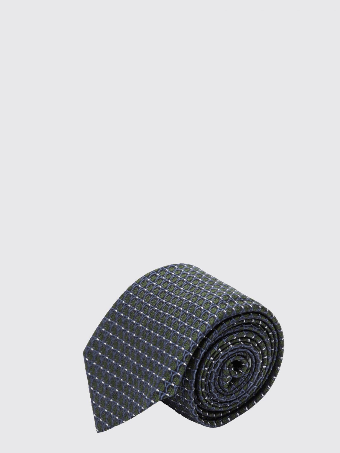FERRAGAMO Cravatta Gancini in seta con motivo jacquard