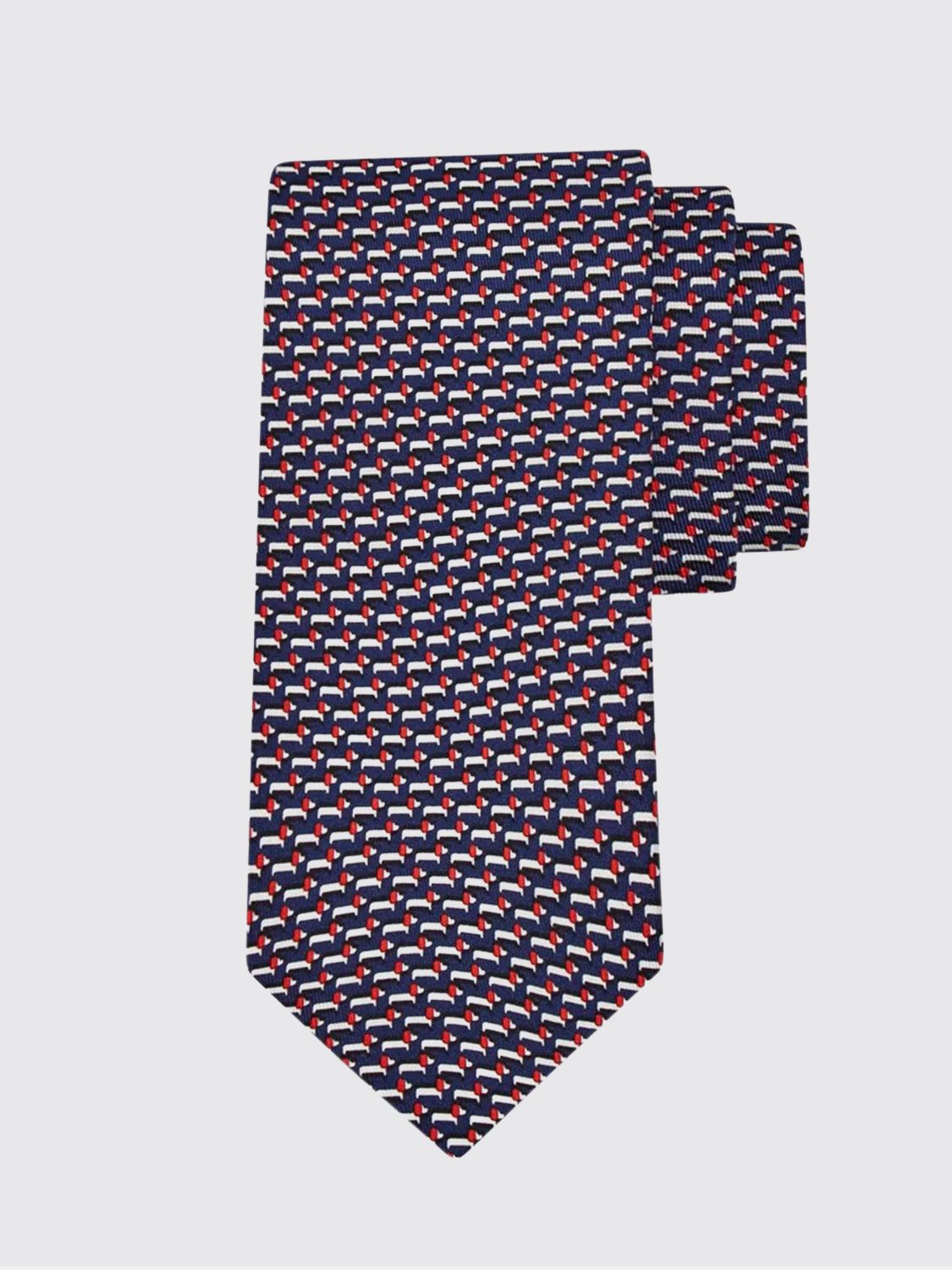 FERRAGAMO Pure Silk Tie with All-Over Dachshund Print