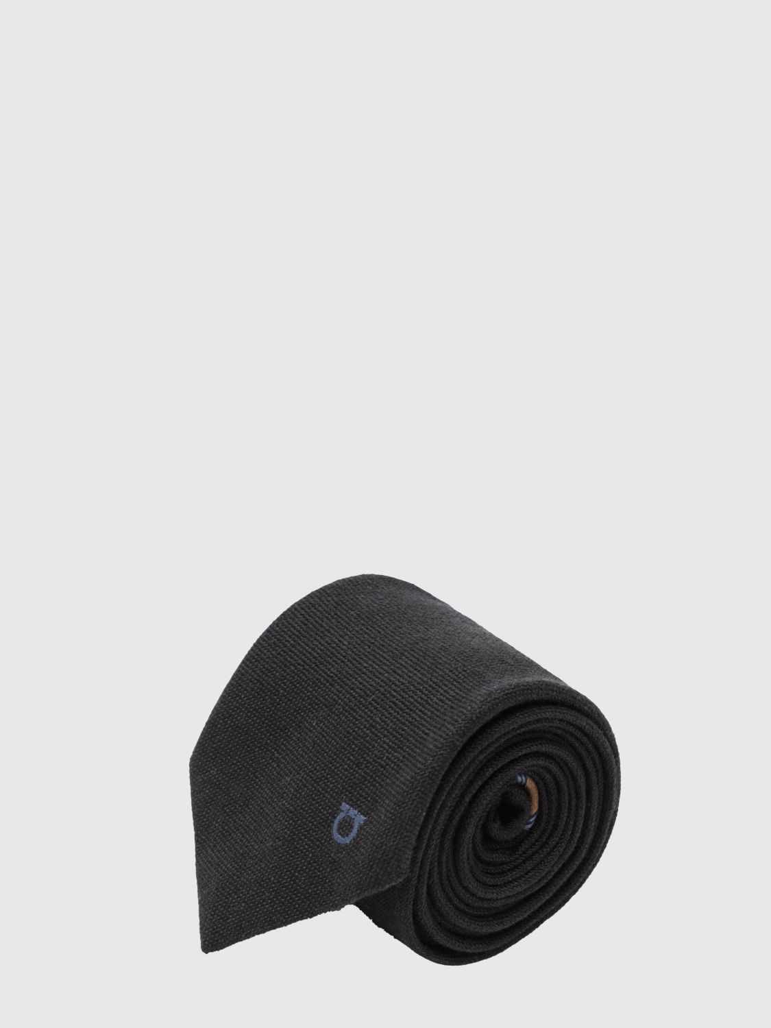 FERRAGAMO Cravatta in seta e cashmere con motivo logo jacquard