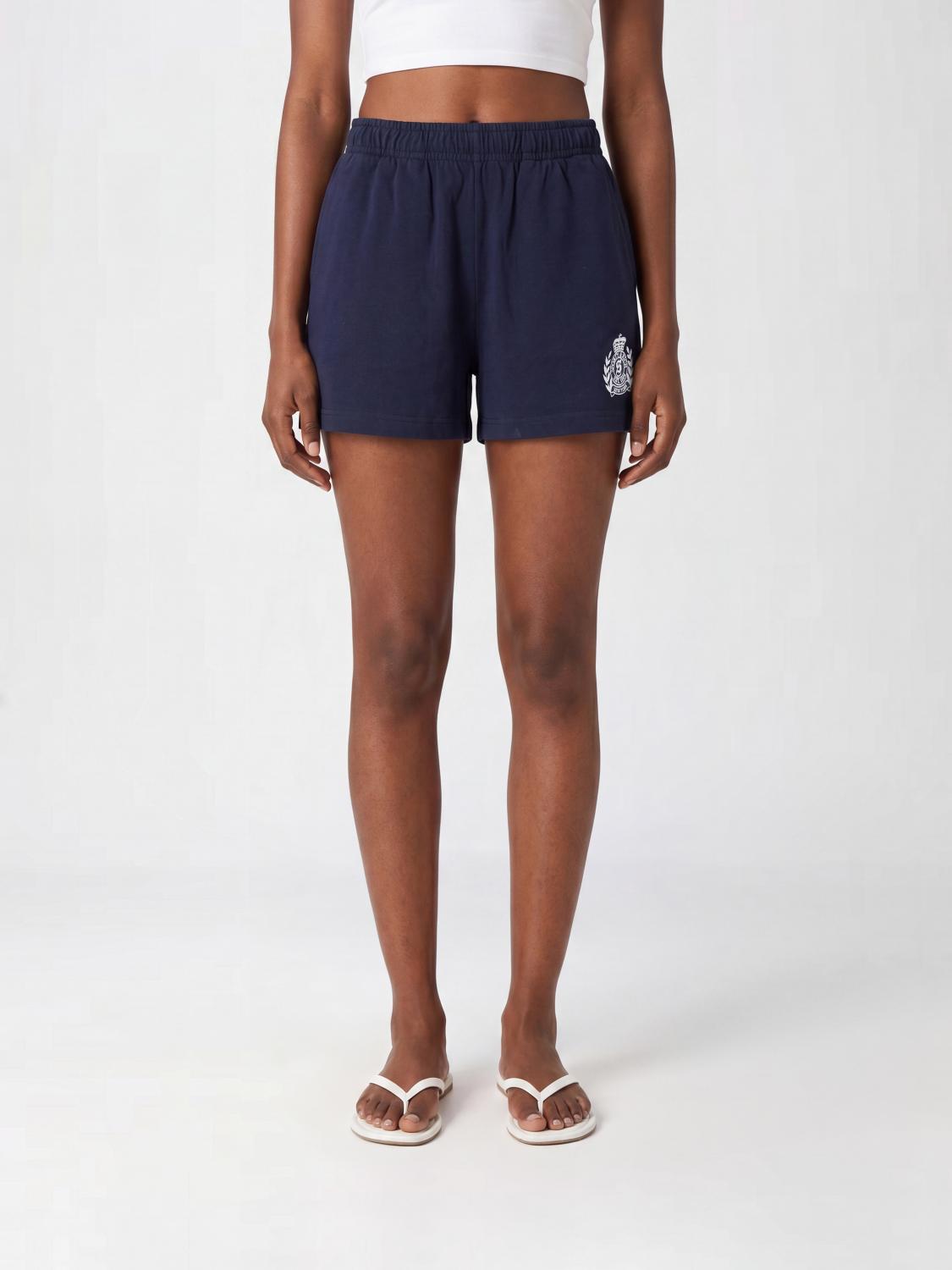 SPORTY & RICH Shorts jogging in cotone con logo a contrasto