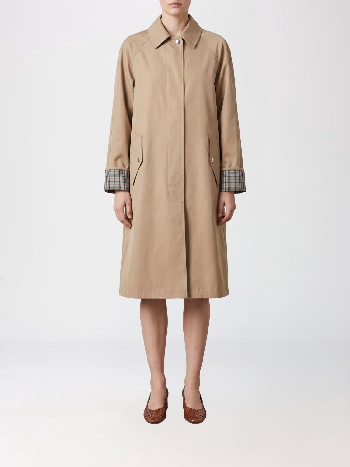 OOF WEAR Trench monopetto al ginocchio in tessuto tecnico con collo classico