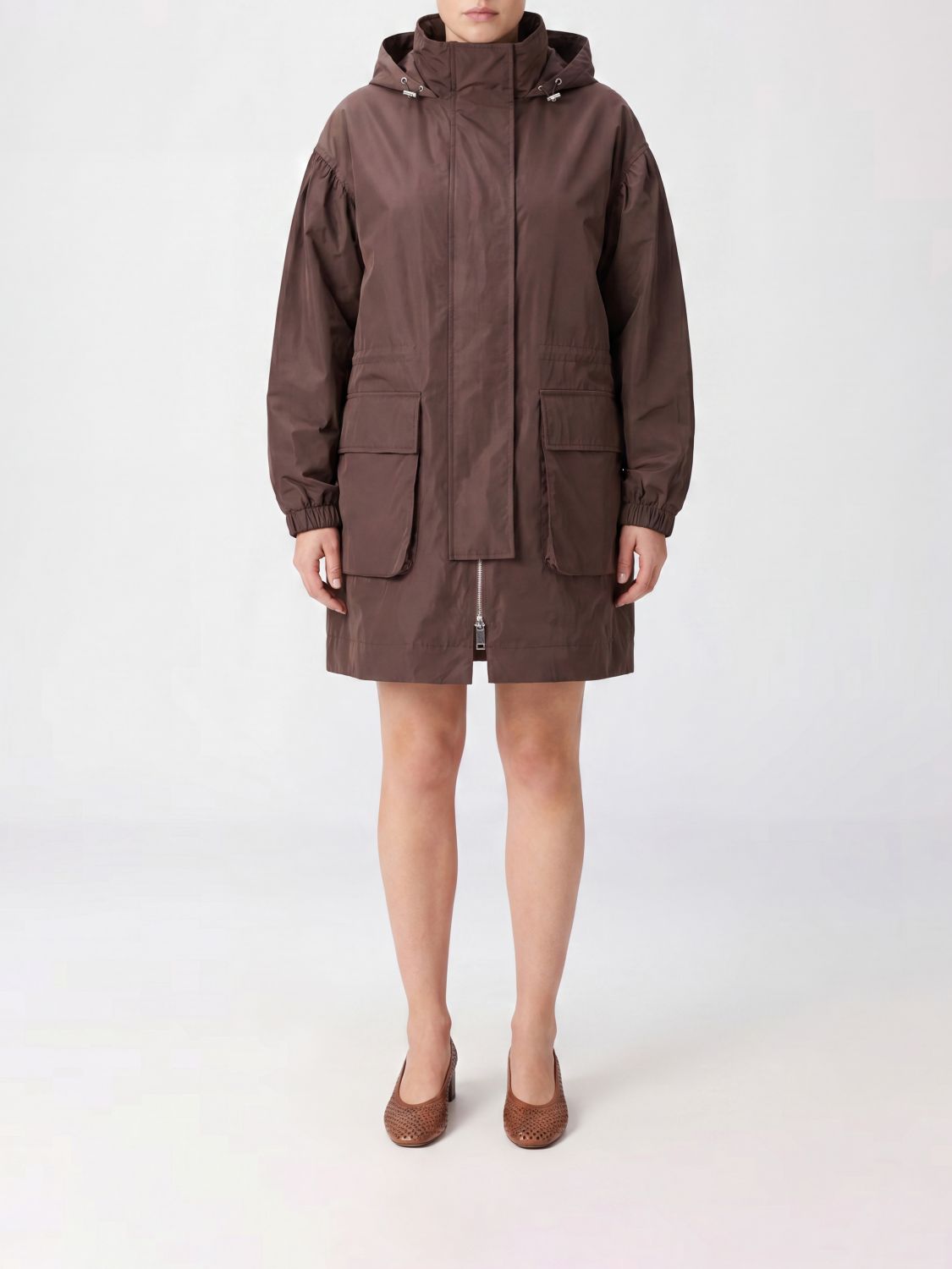 OOF WEAR Parka relaxed fit in misto lyocell e cotone con cappuccio e coulisse